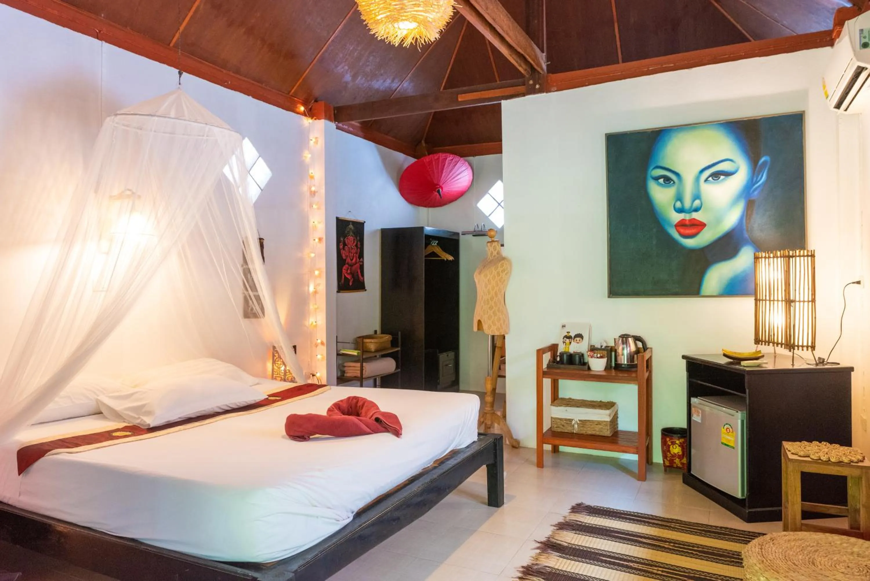 Bed in Alcove Bungalow