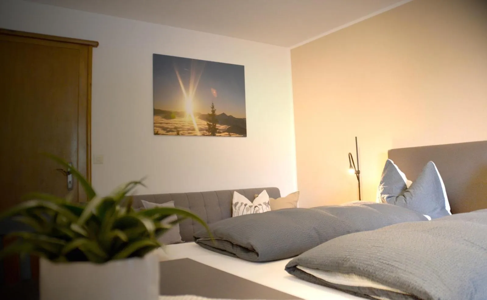 Bed in Pension Almhof Baumgarten