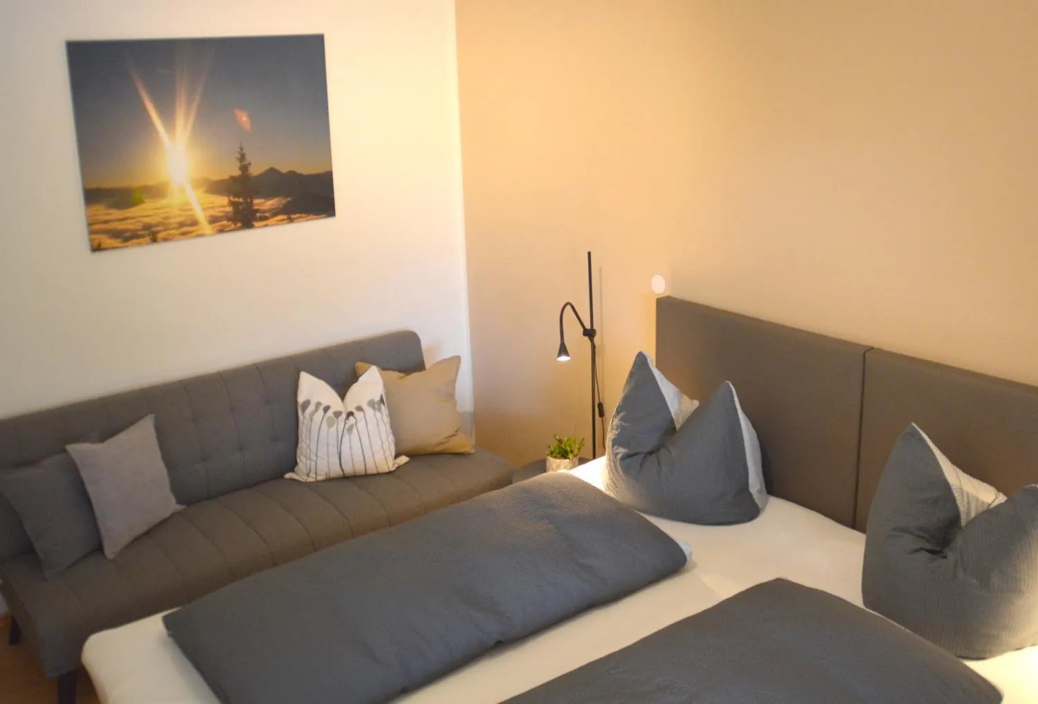 Bed in Pension Almhof Baumgarten