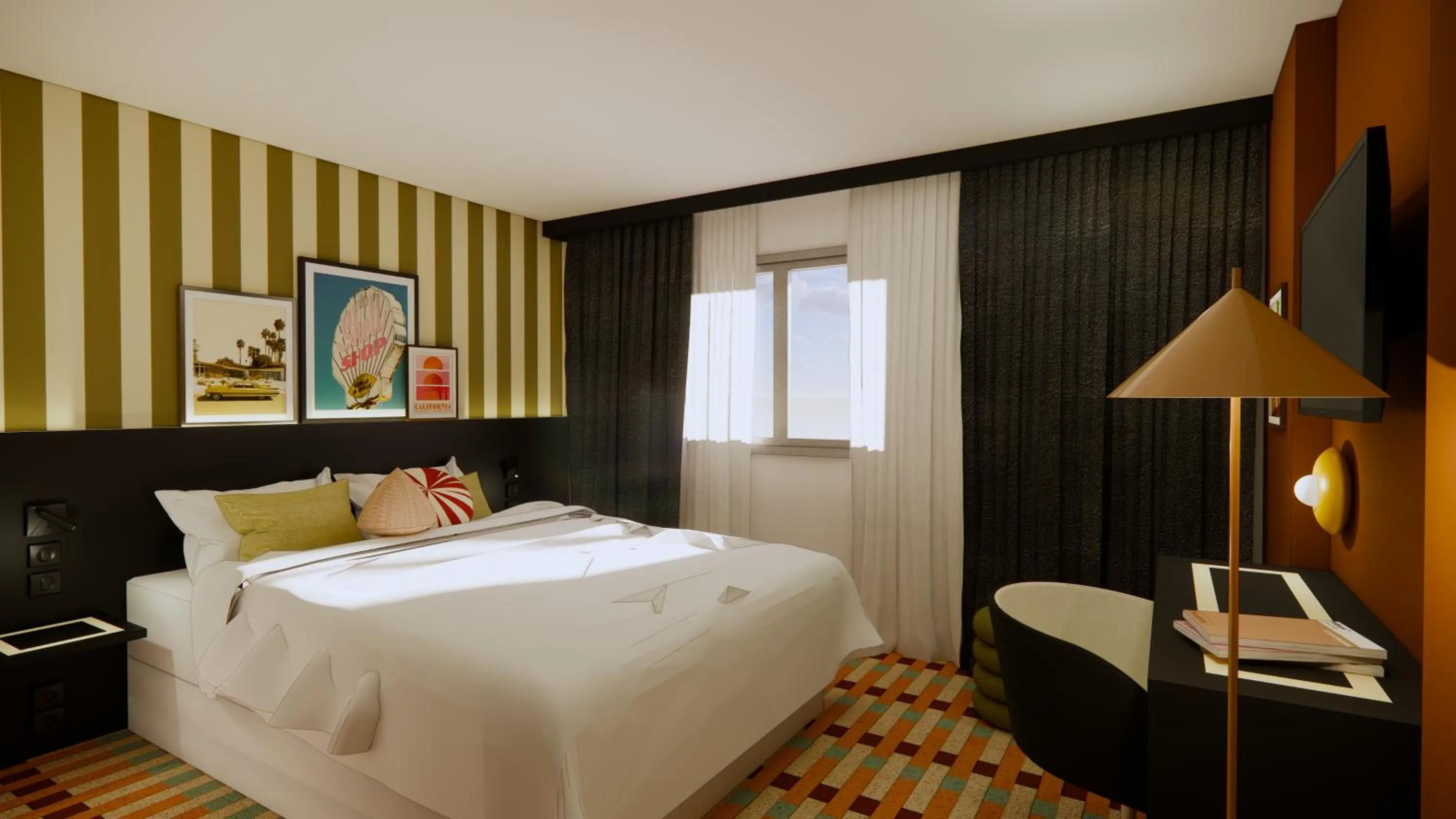 Bed in Ibis Styles Nantes Saint Herblain