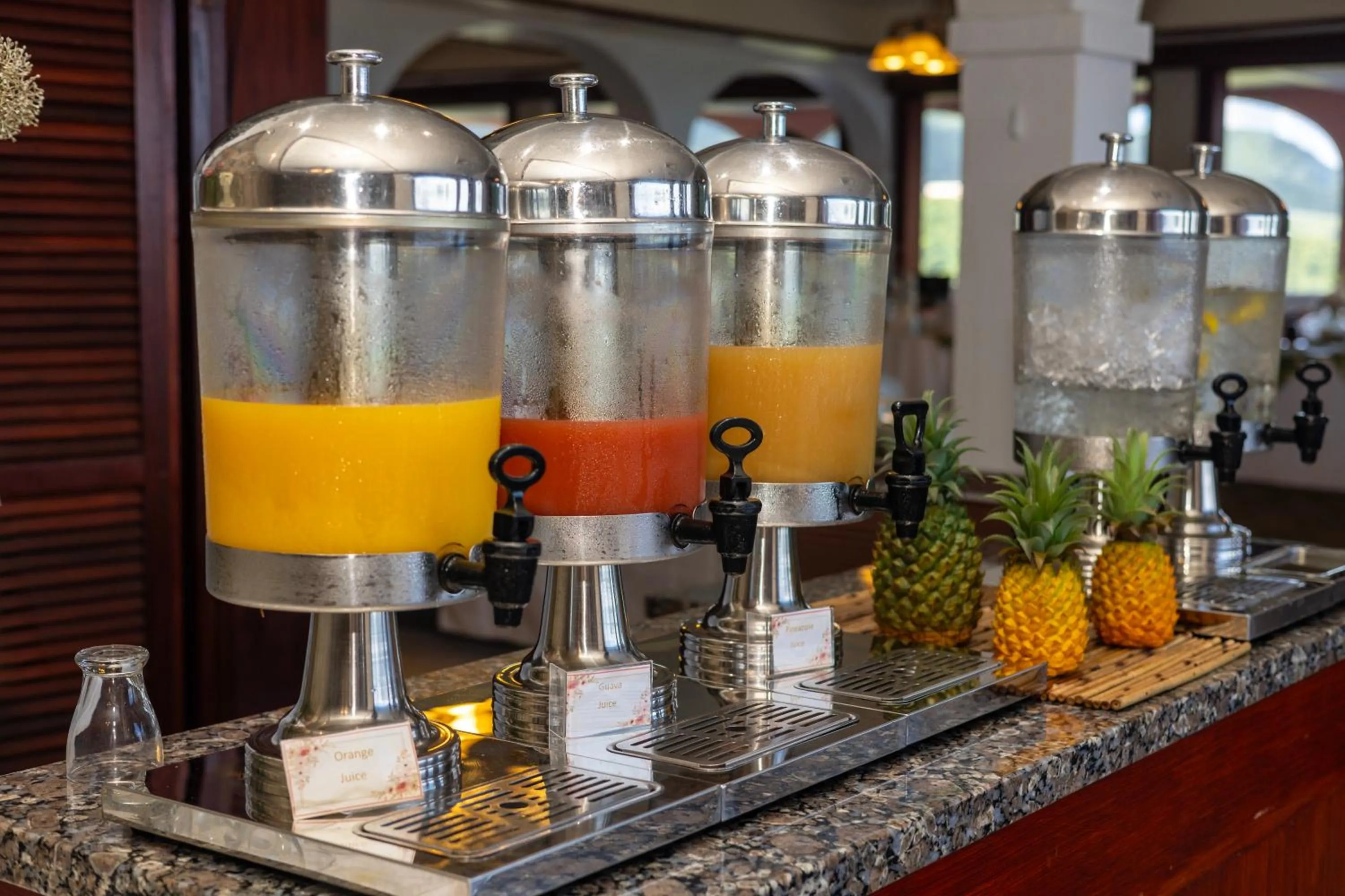 Food and drinks in The Buccaneer Beach & Golf Resort