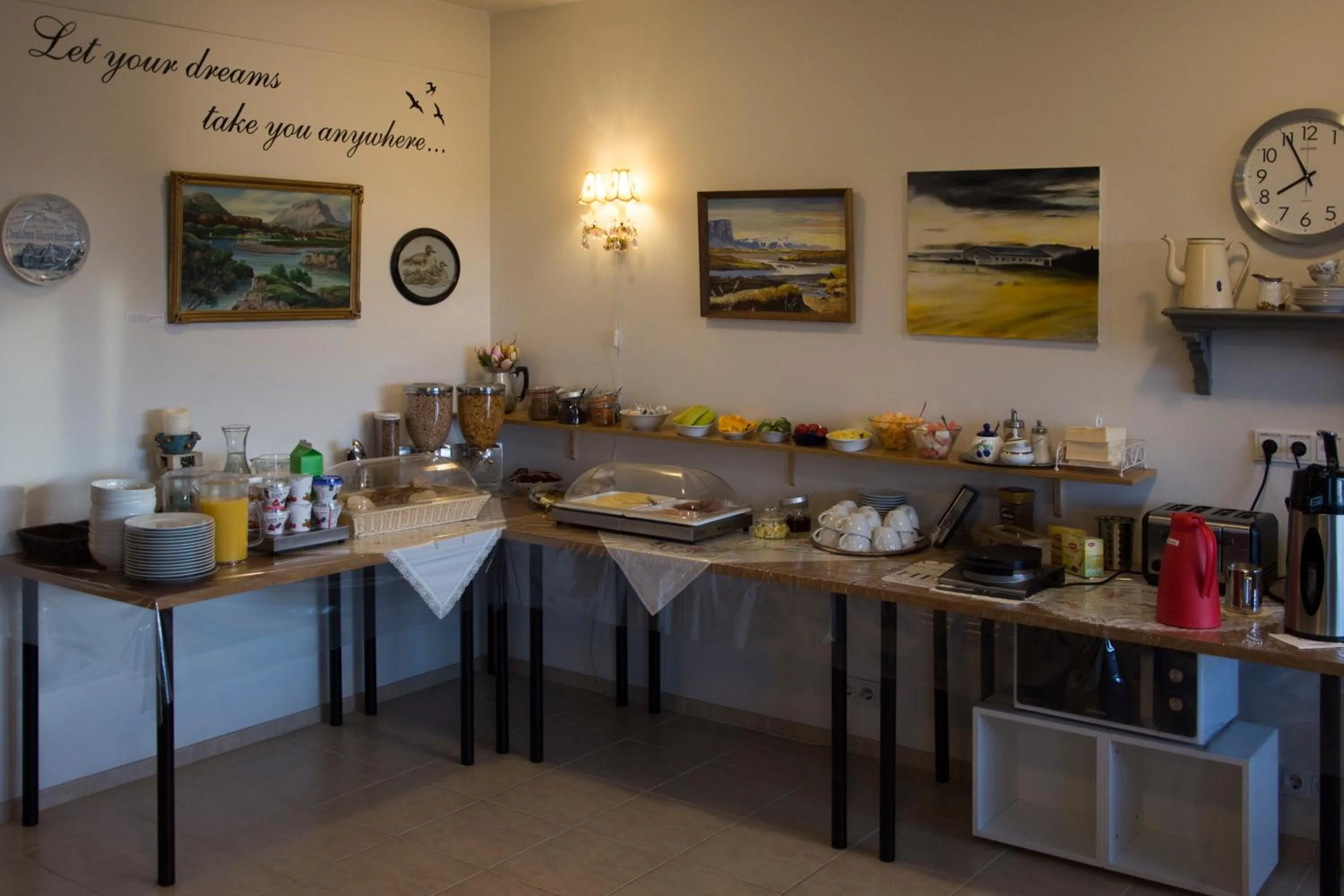 Buffet breakfast in Lambastadir Guesthouse