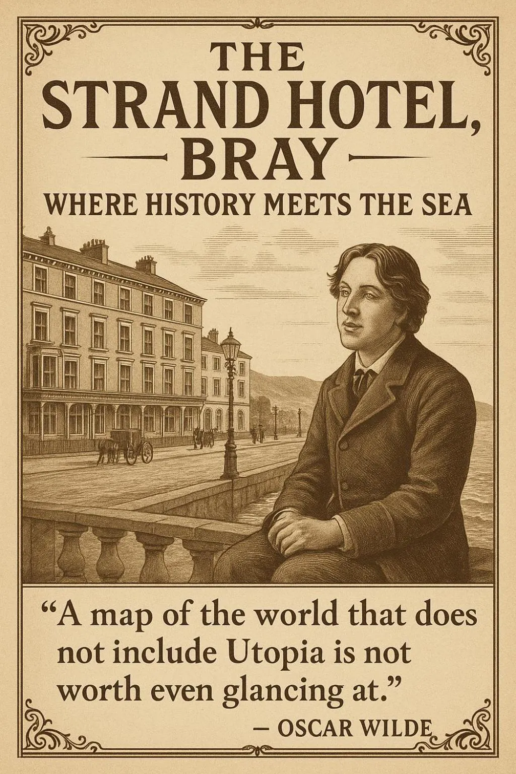 Logo/Certificate/Sign in The Strand Hotel, the former residence of Oscar Wilde