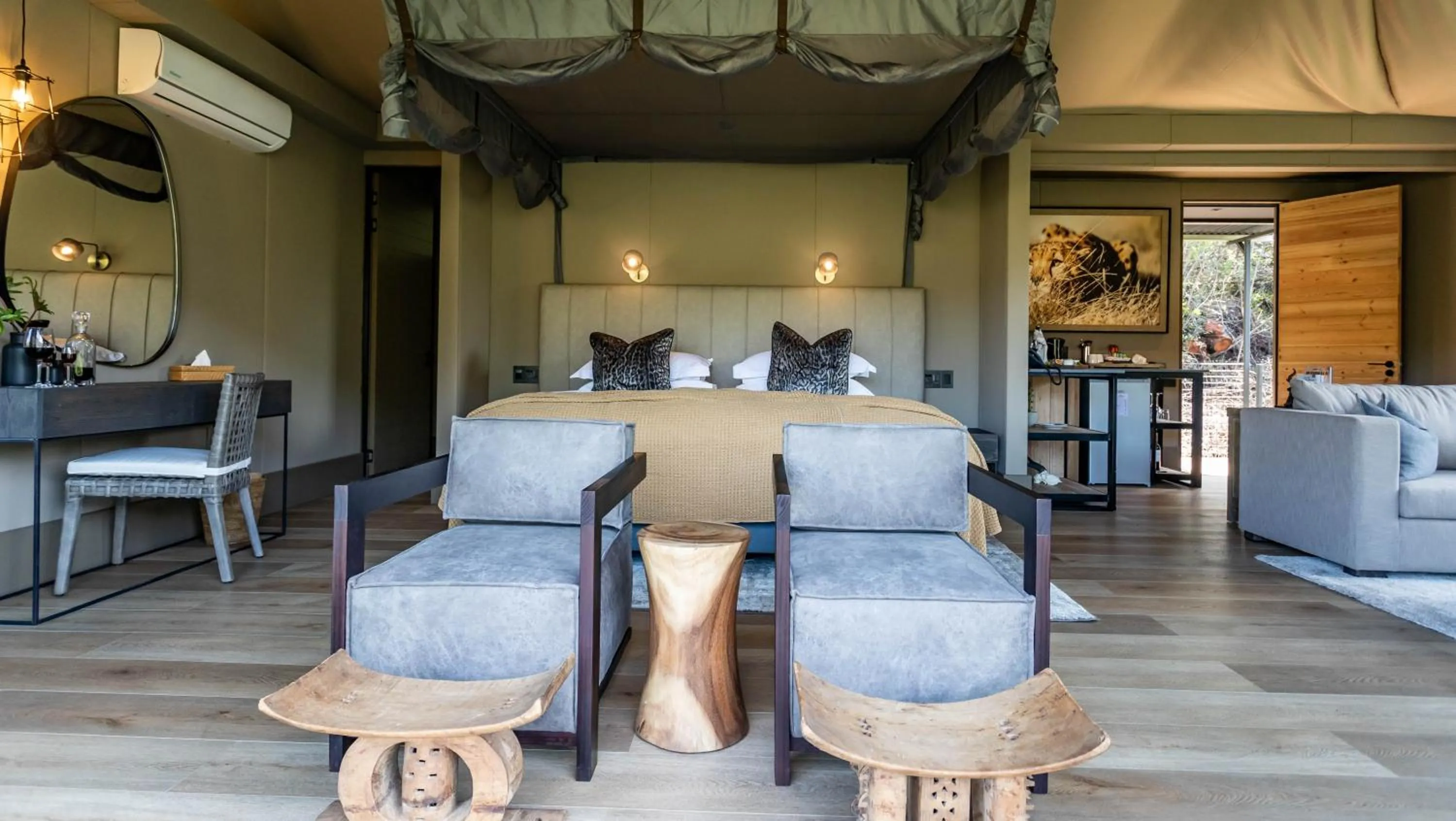 Bedroom in Botlierskop Tented Lodge