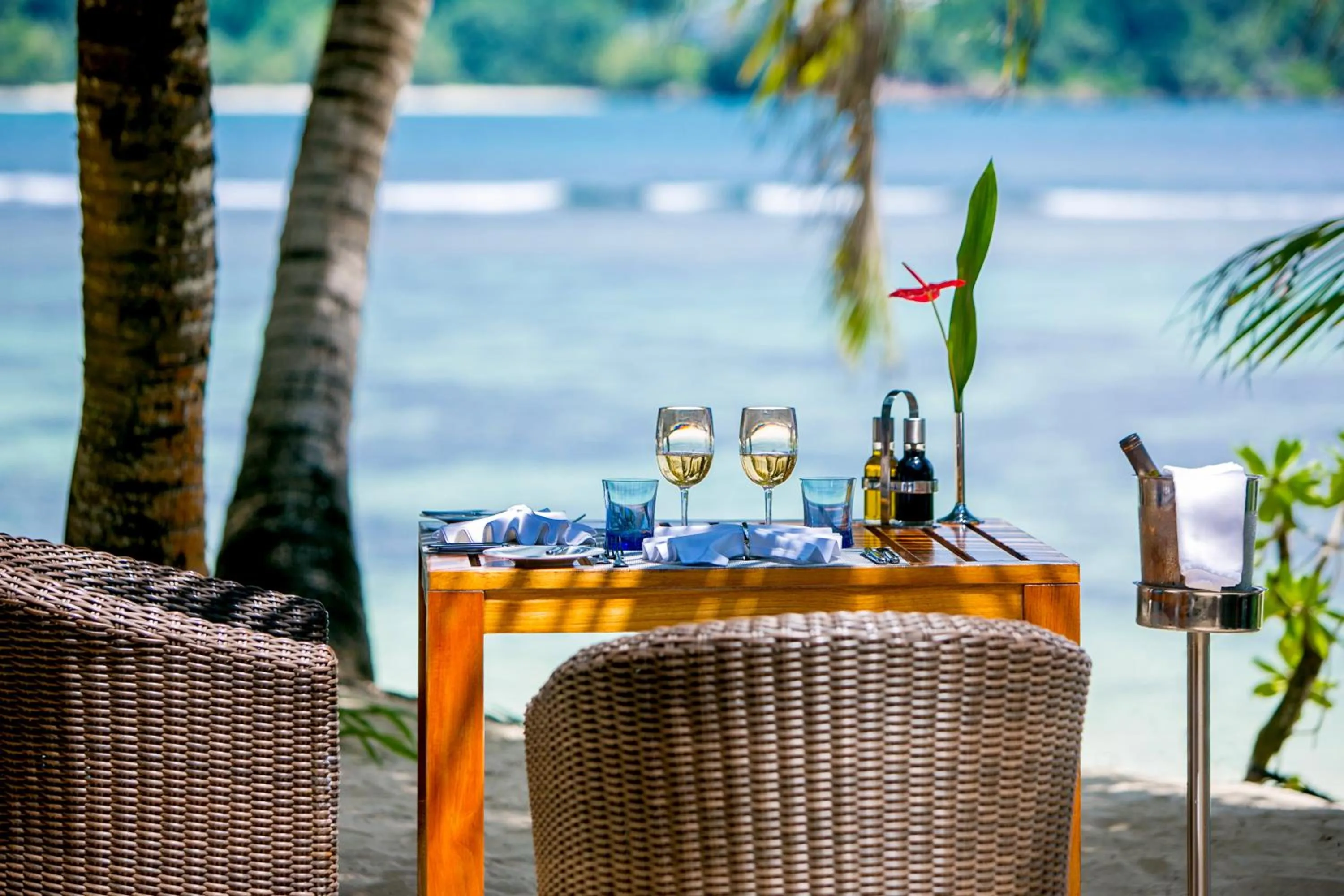 Dining area in Kempinski Seychelles Resort