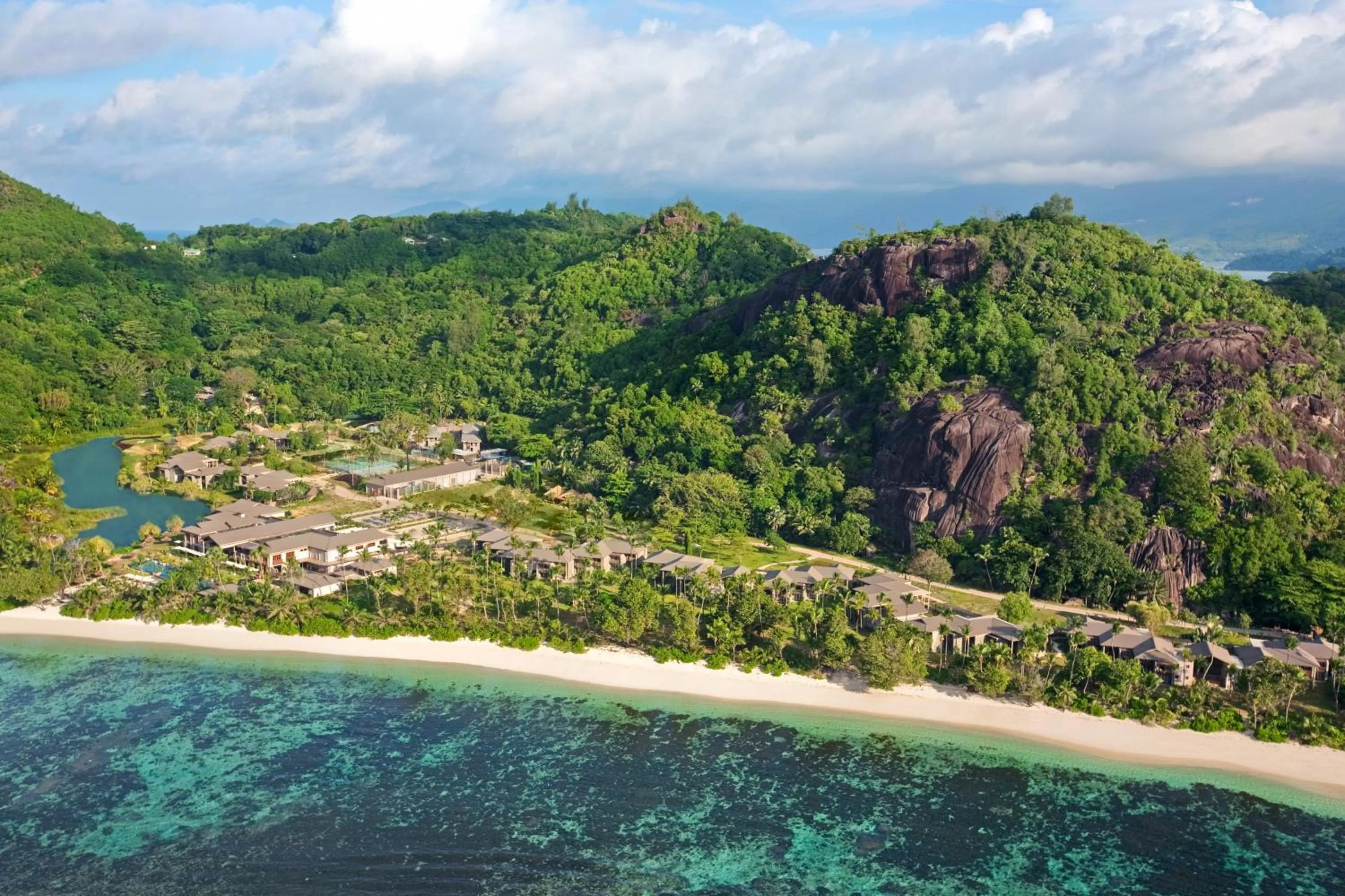 Facade/entrance in Kempinski Seychelles Resort