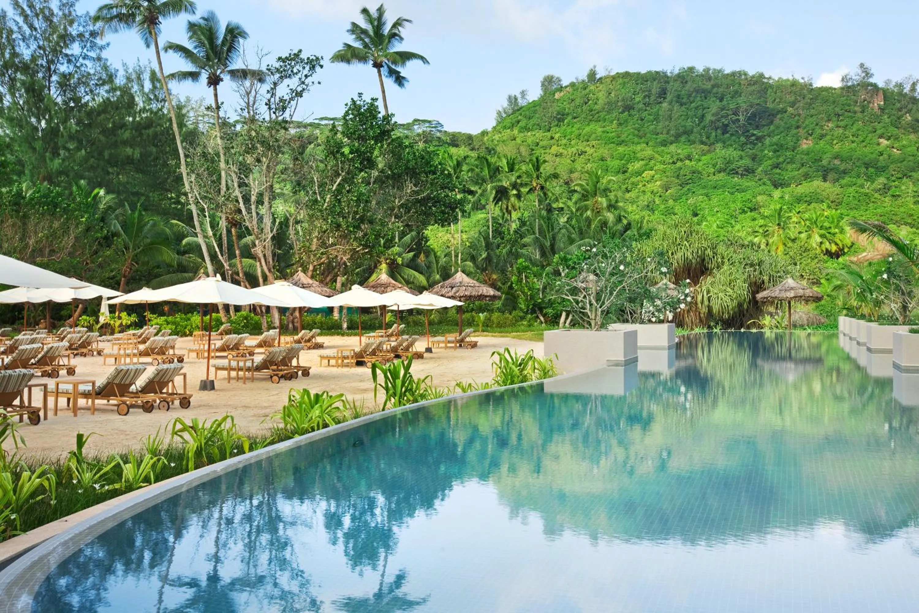 Swimming pool in Kempinski Seychelles Resort