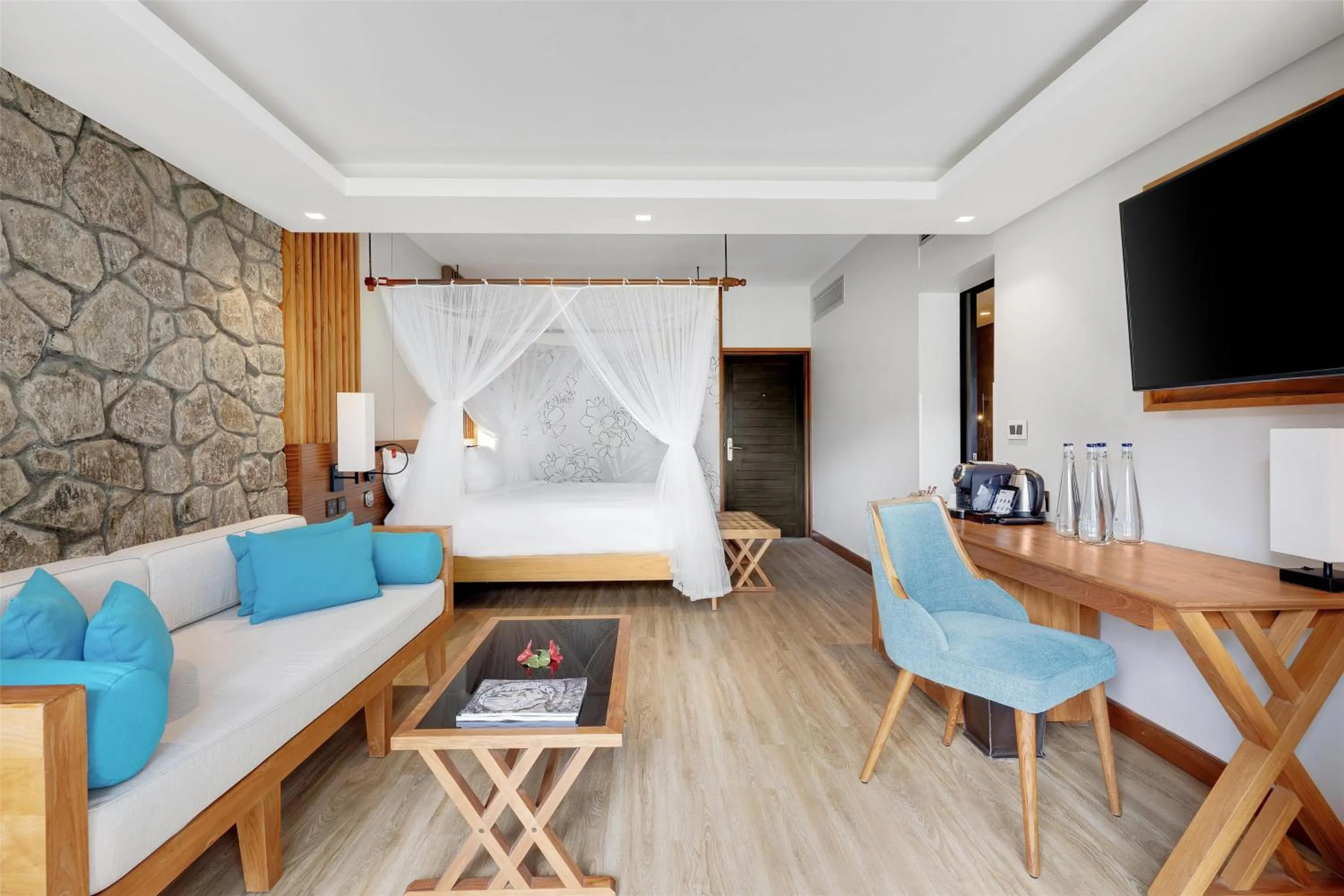 Bedroom in Kempinski Seychelles Resort