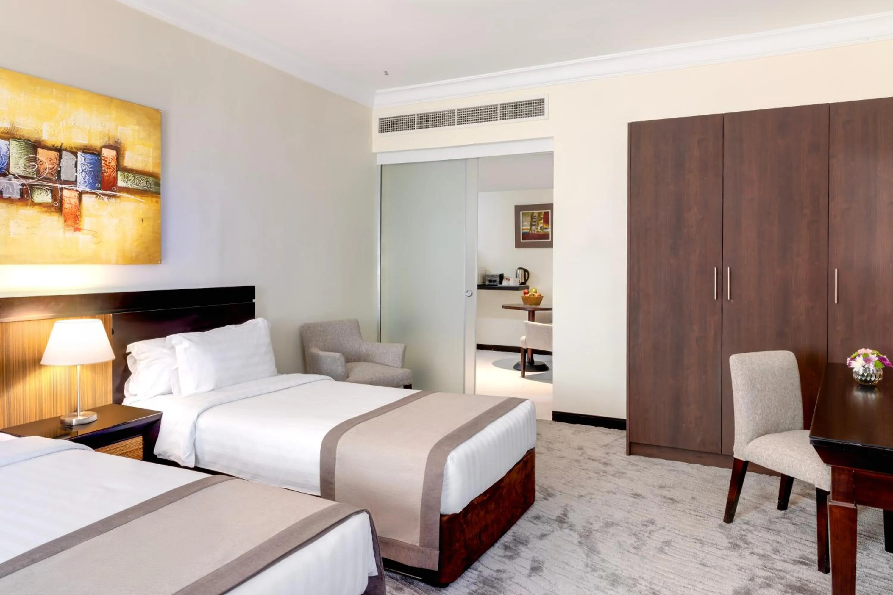 Bed in Dream City Hotel Apartments LLC