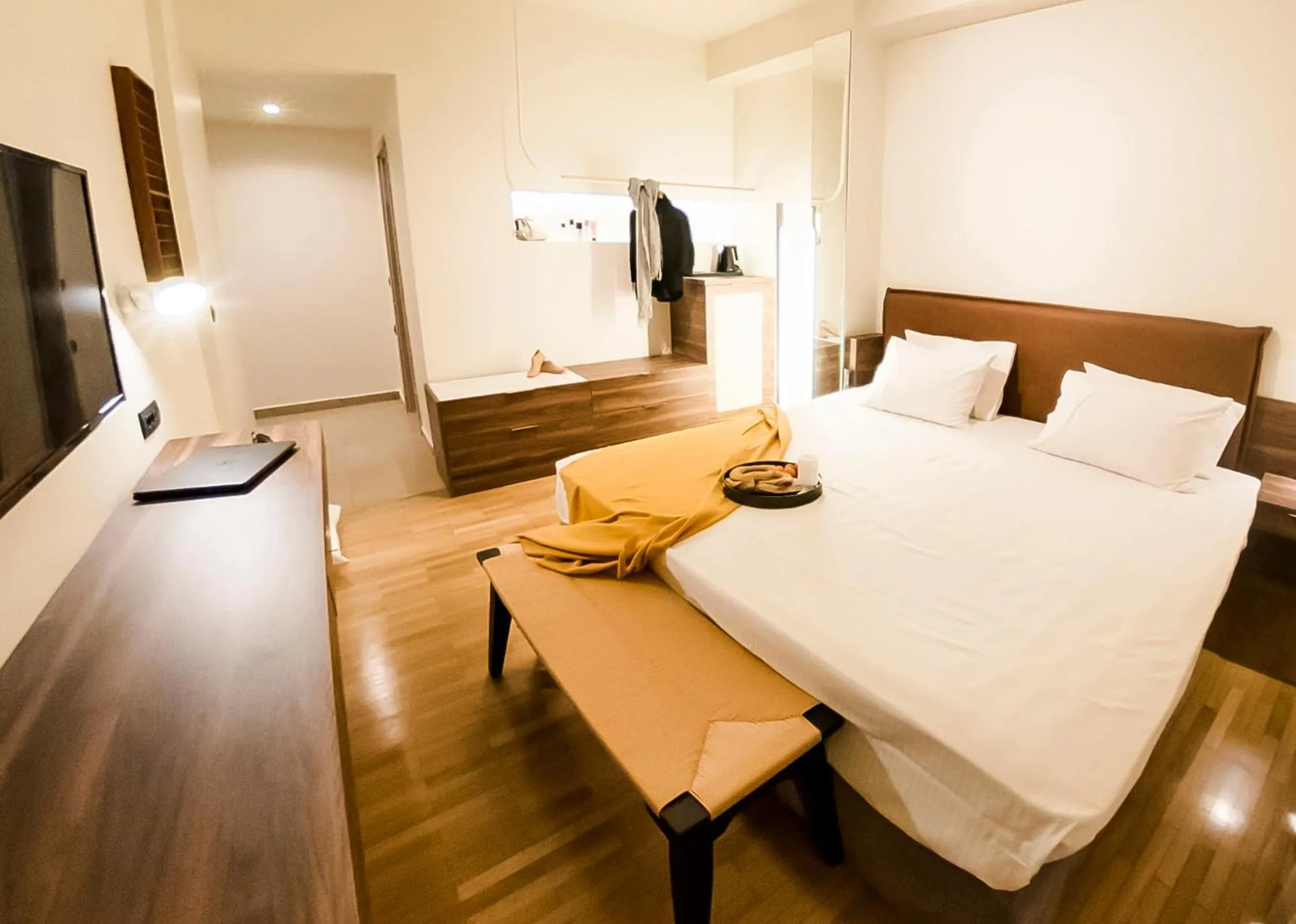 Photo of the whole room, Bed in Gaia Athens