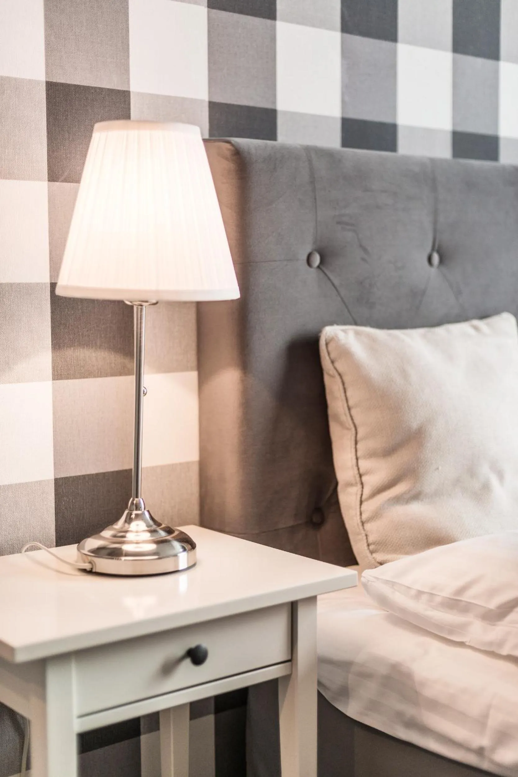 Decorative detail, Bed in Triton Park Apartments