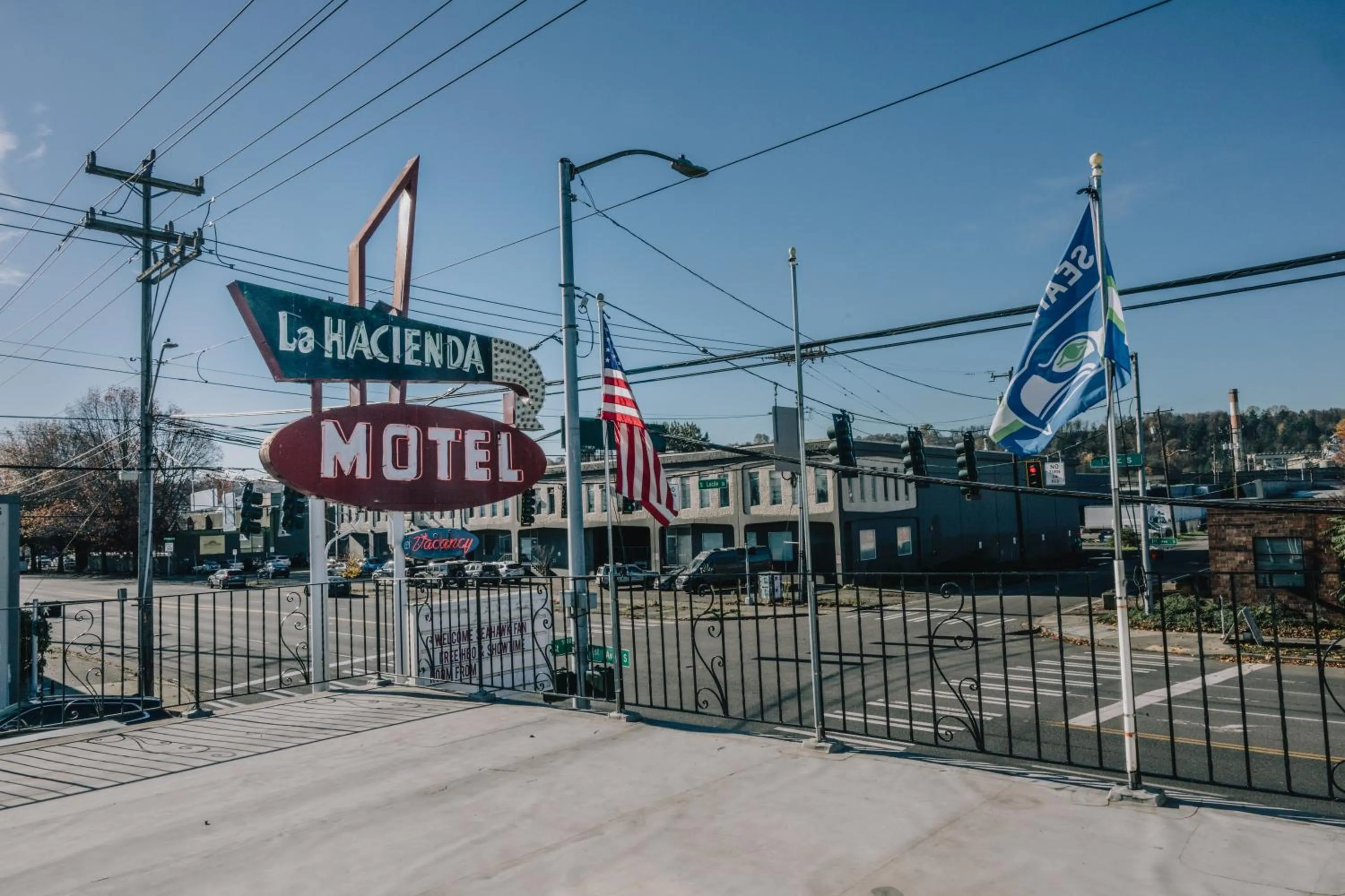 Property building in La Hacienda Motel