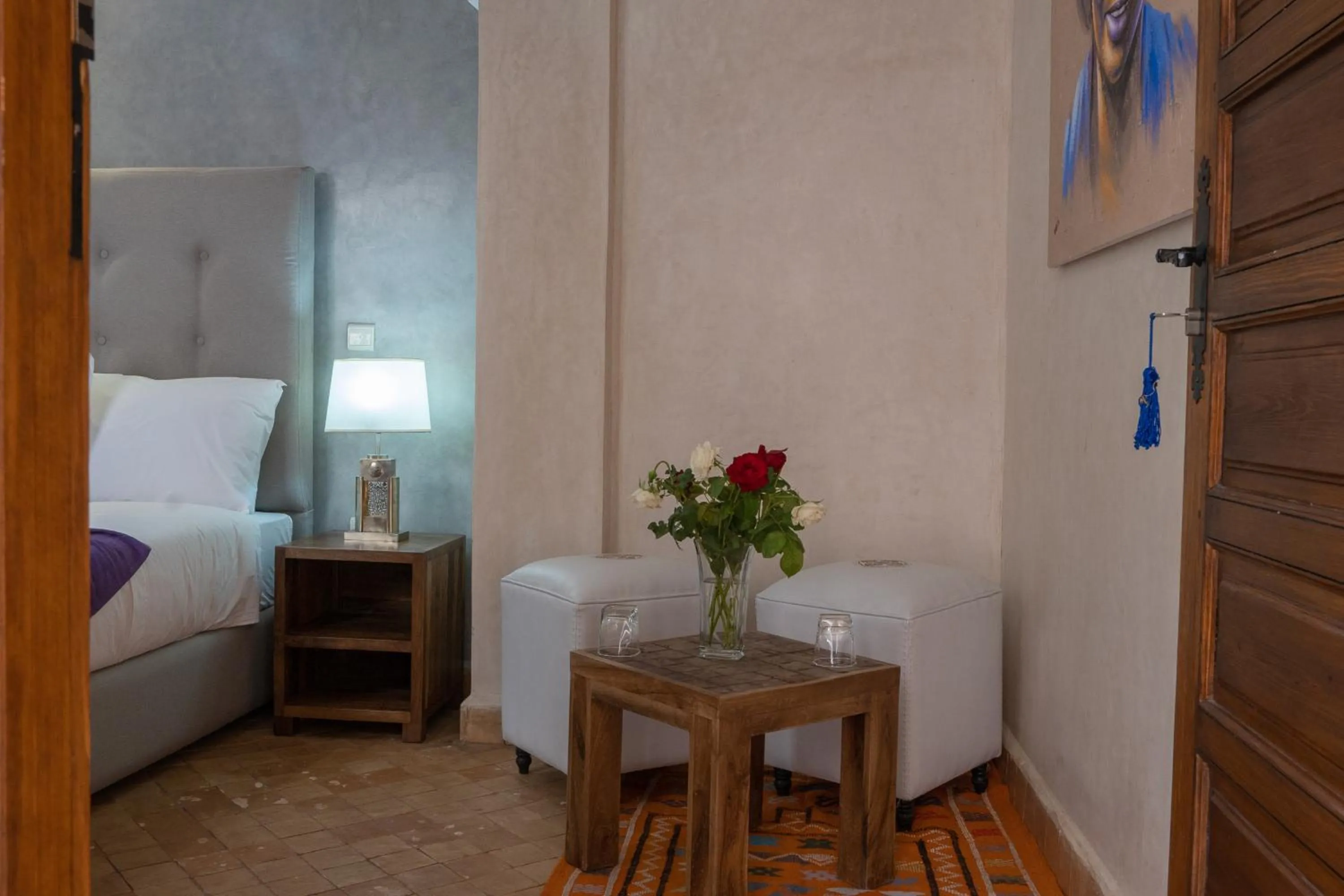 Seating area, Bed in Riad Le Plein Sud
