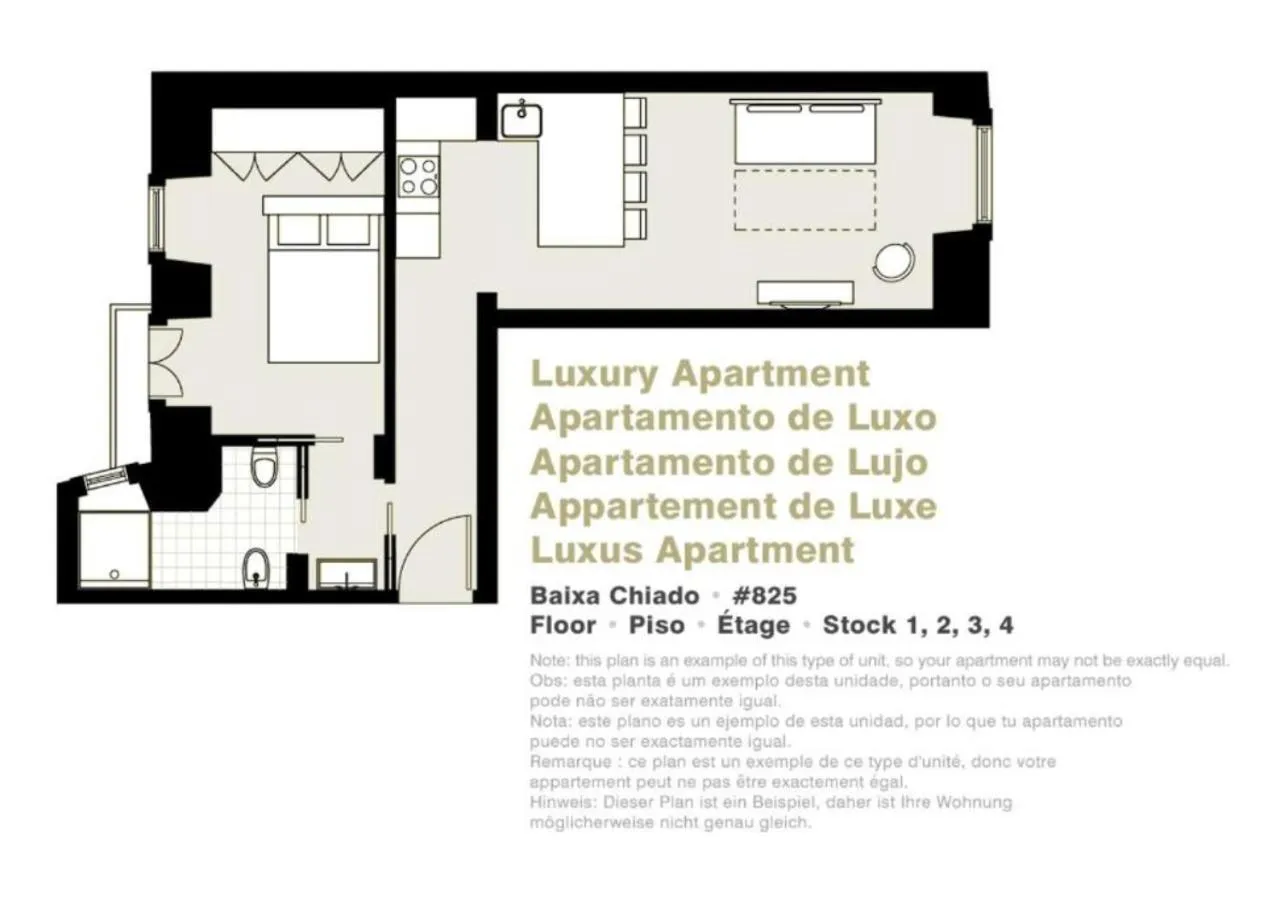 Floor plan in Lisbon Serviced Apartments - Baixa