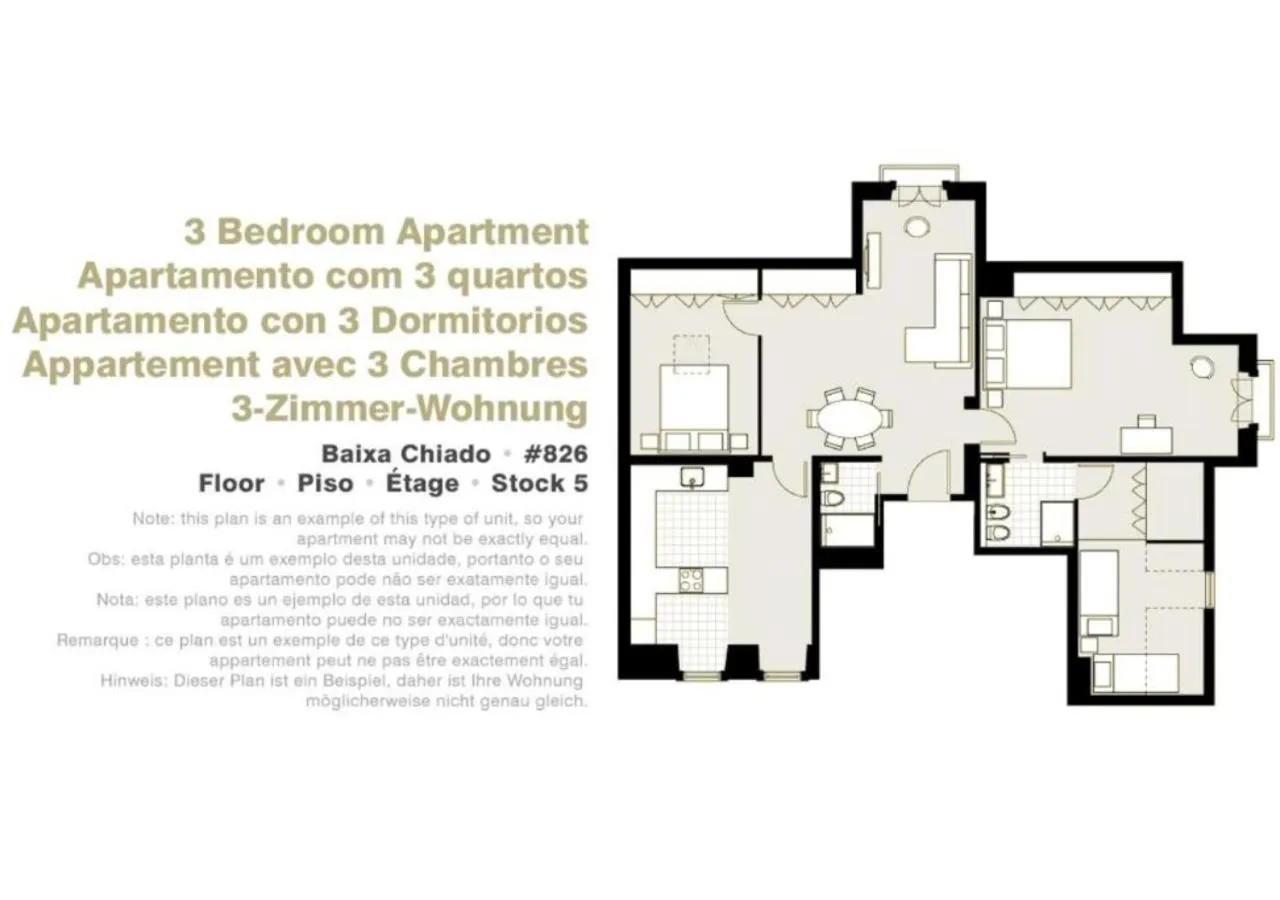 Floor plan in Lisbon Serviced Apartments - Baixa