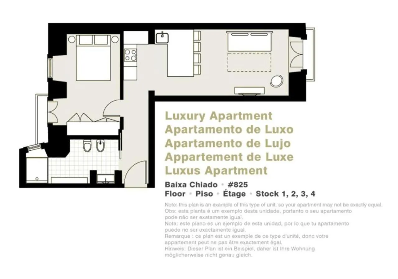 Floor plan in Lisbon Serviced Apartments - Baixa