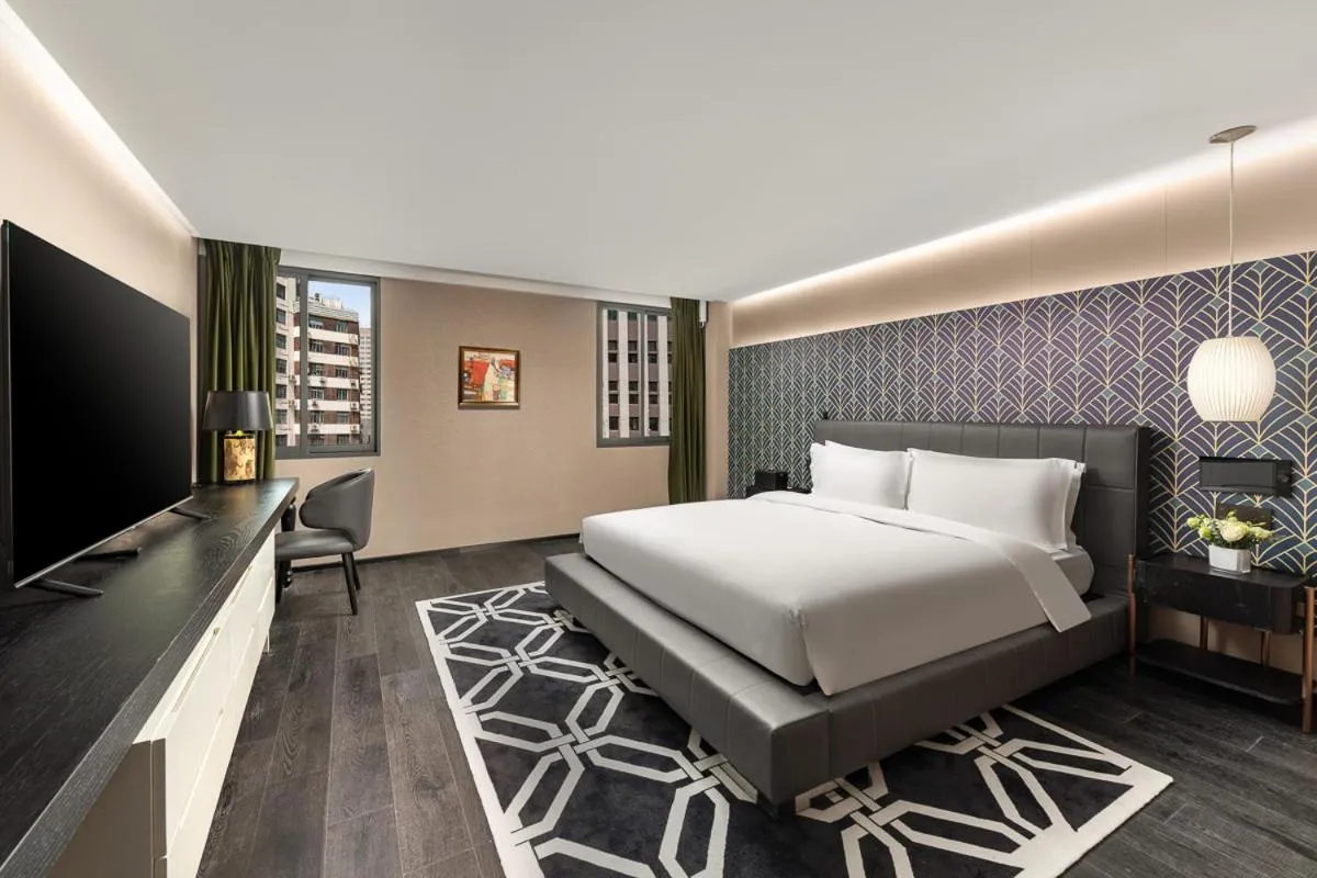 View (from property/room), Bed in JingLai Bushe Hotel Bund Nanjing West Road Shanghai