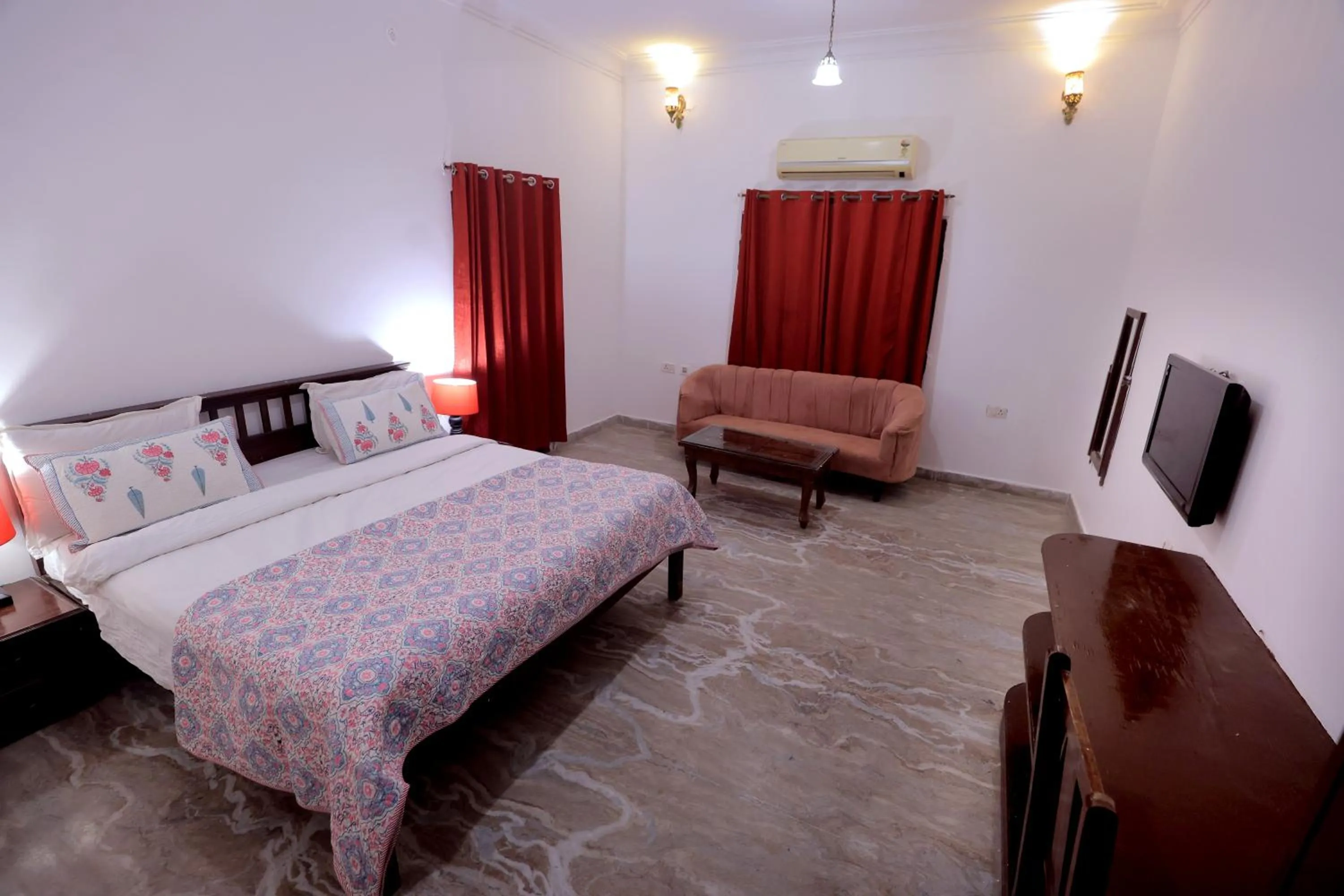 Bedroom, Bed in Satyam Palace Resort