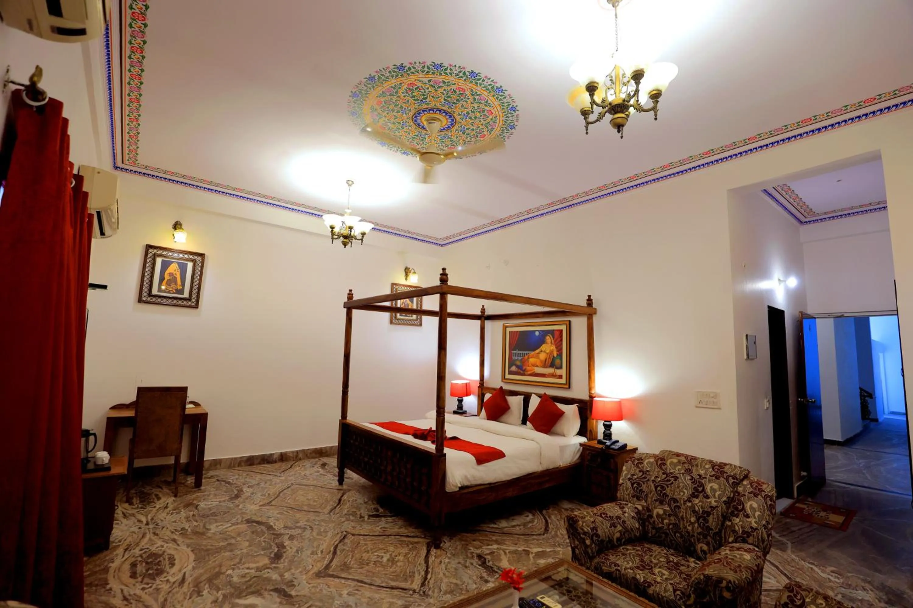 Bed in Satyam Palace Resort