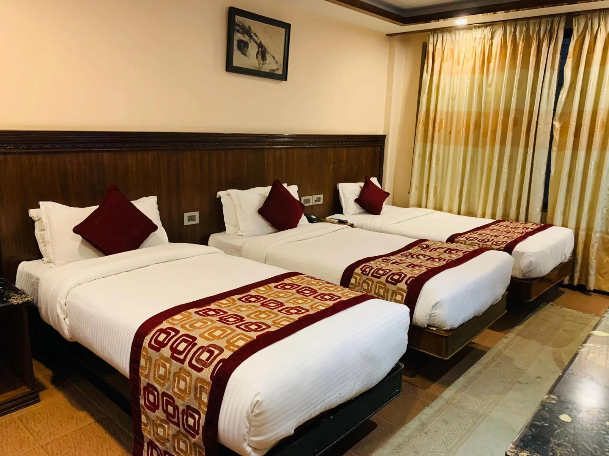 Bed in Hotel Manang - Thamel, Kathmandu