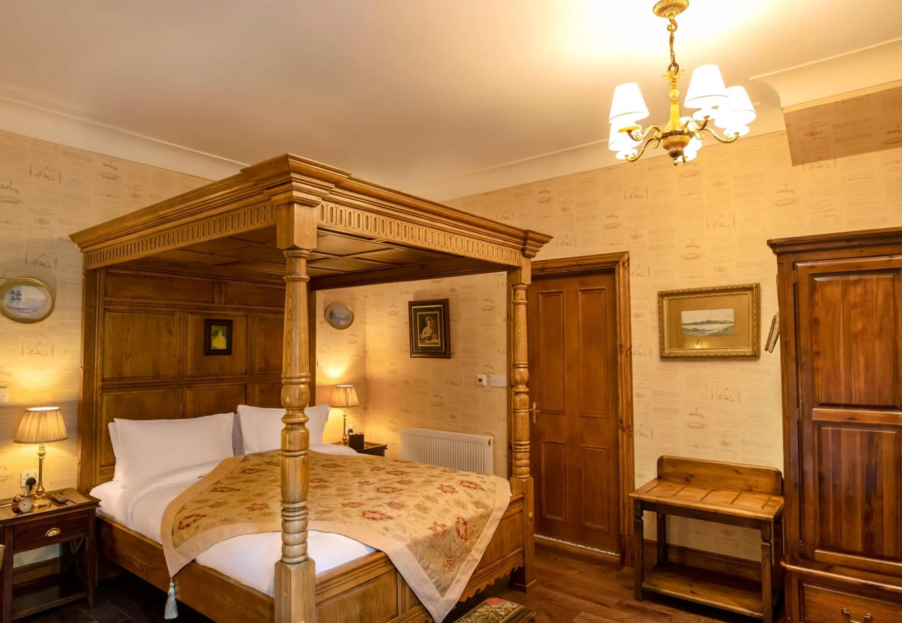 Bed in The Whispering Pine Lodge