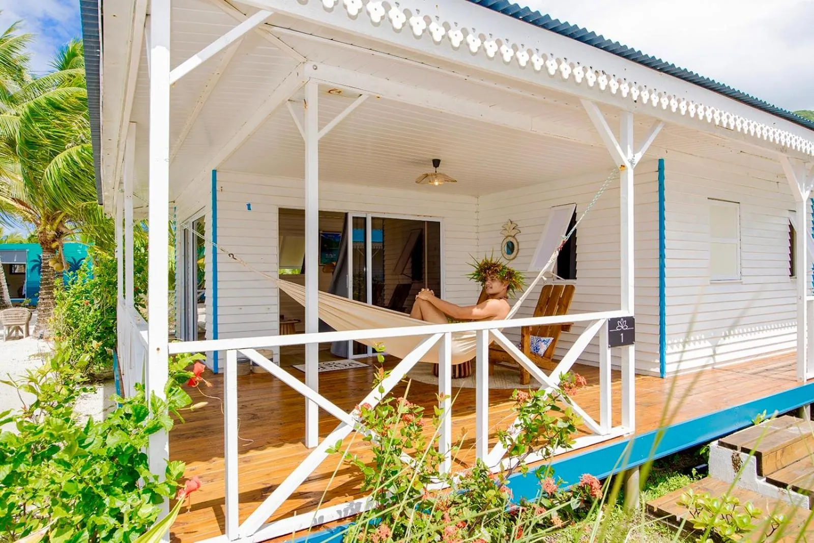 Patio in Opoa Beach Hotel