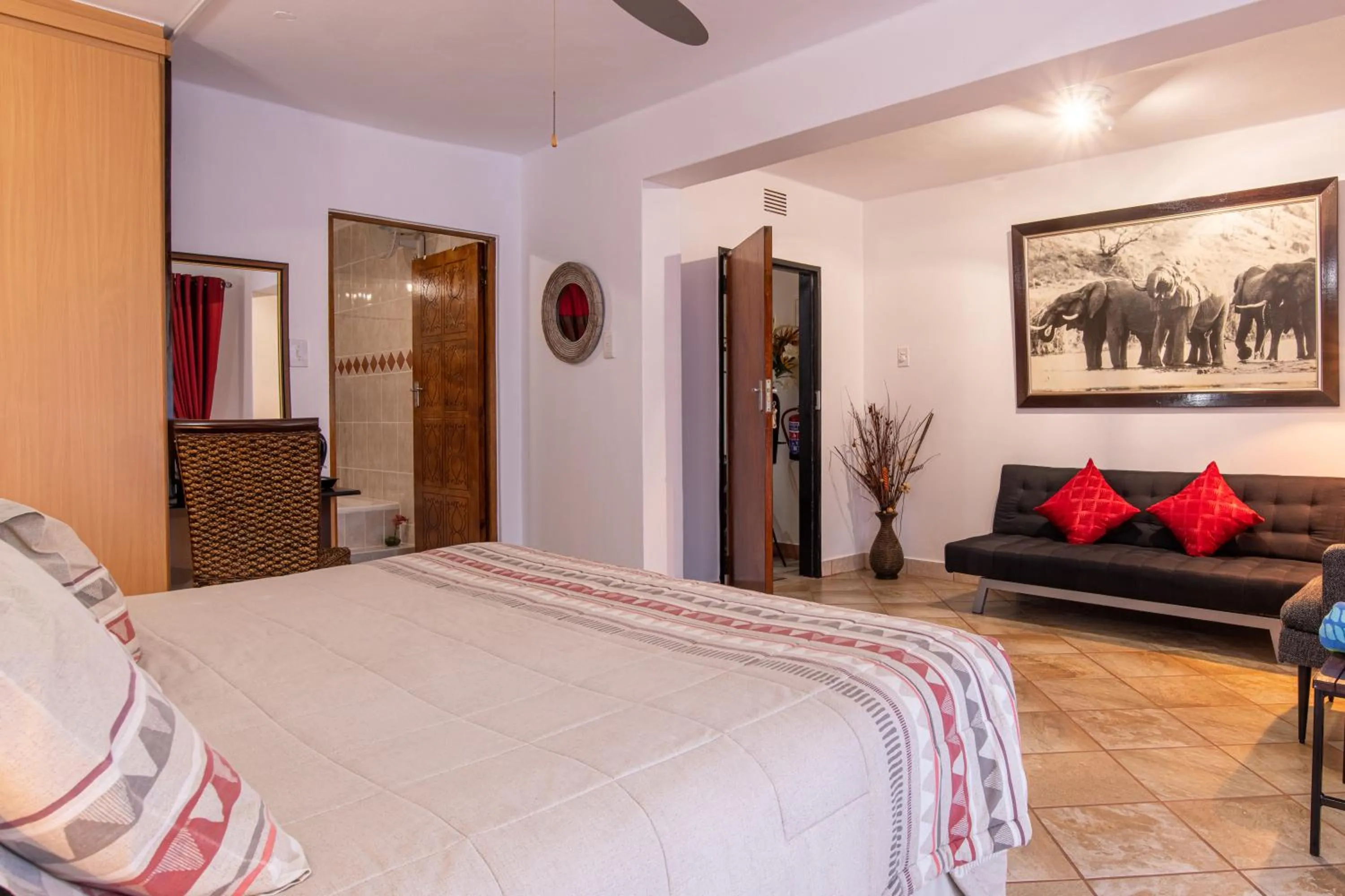 Bed in Elephant Coast Guesthouse