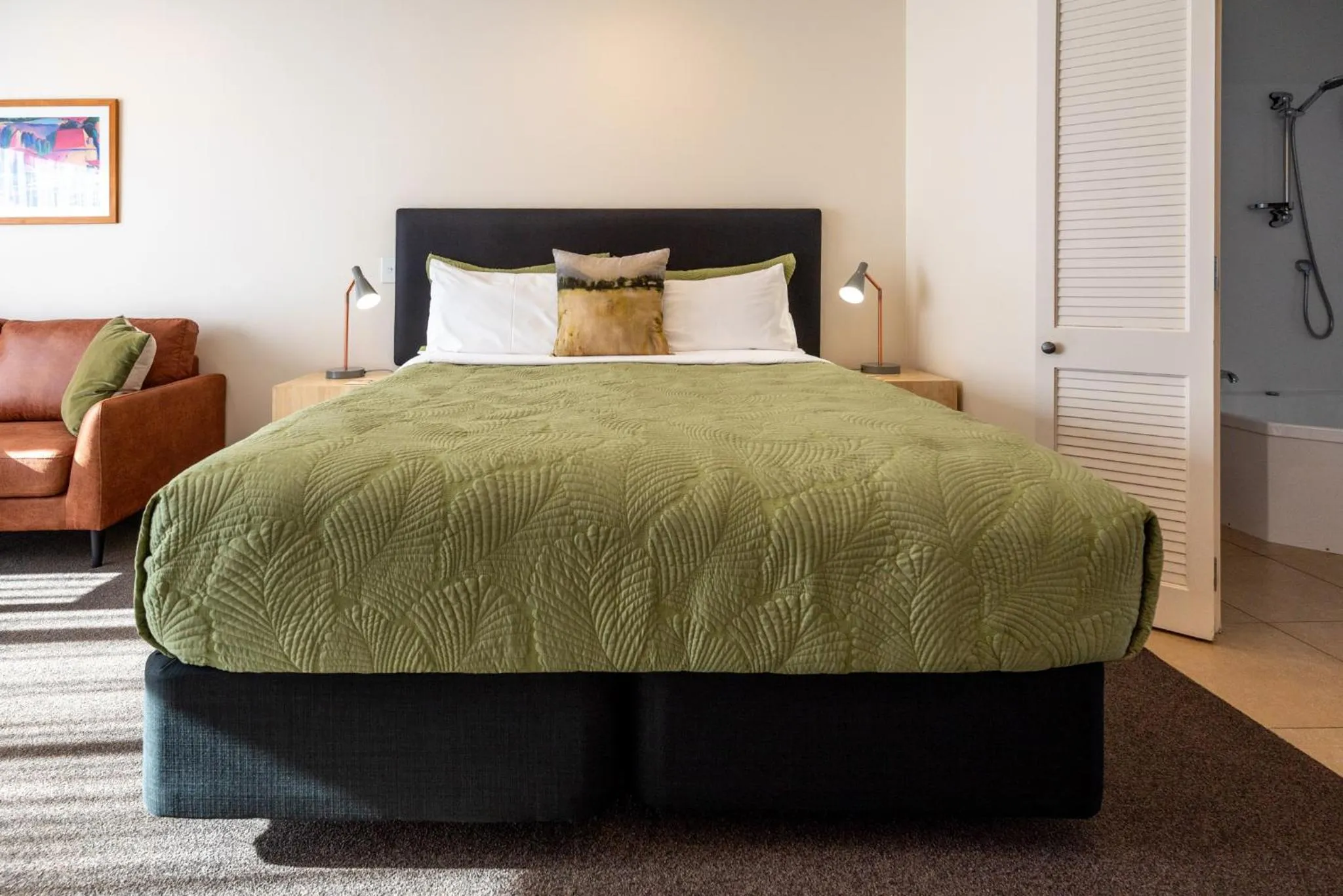 Bed in Tussock Peak Lodge