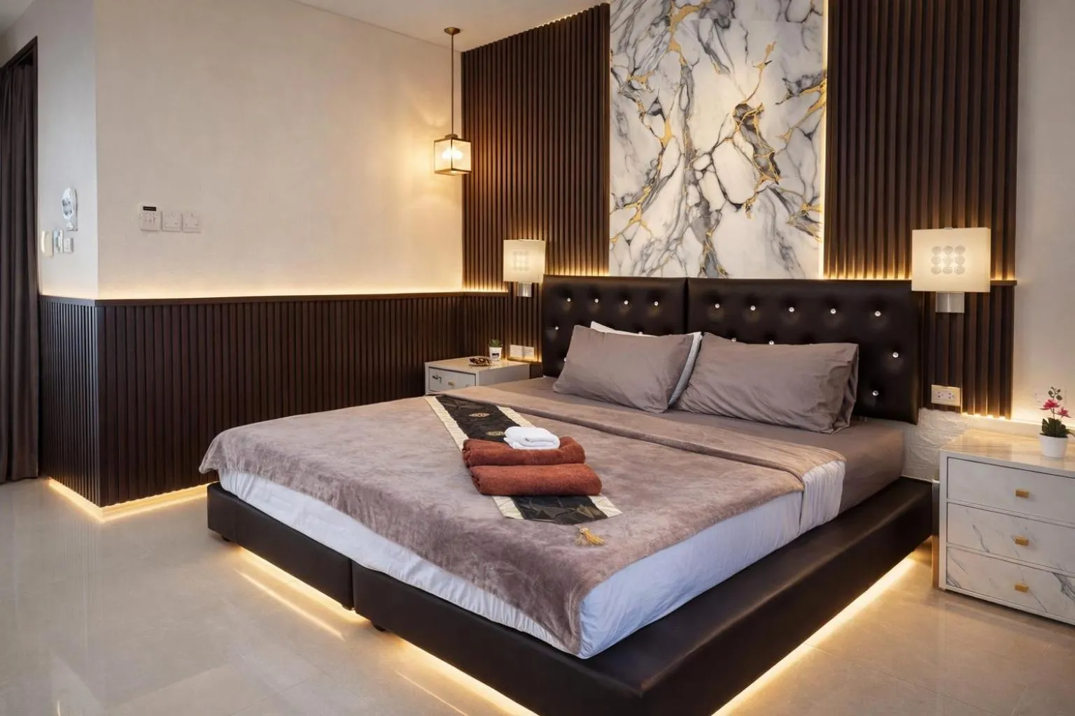 Bed in Happy Fish Guesthouse