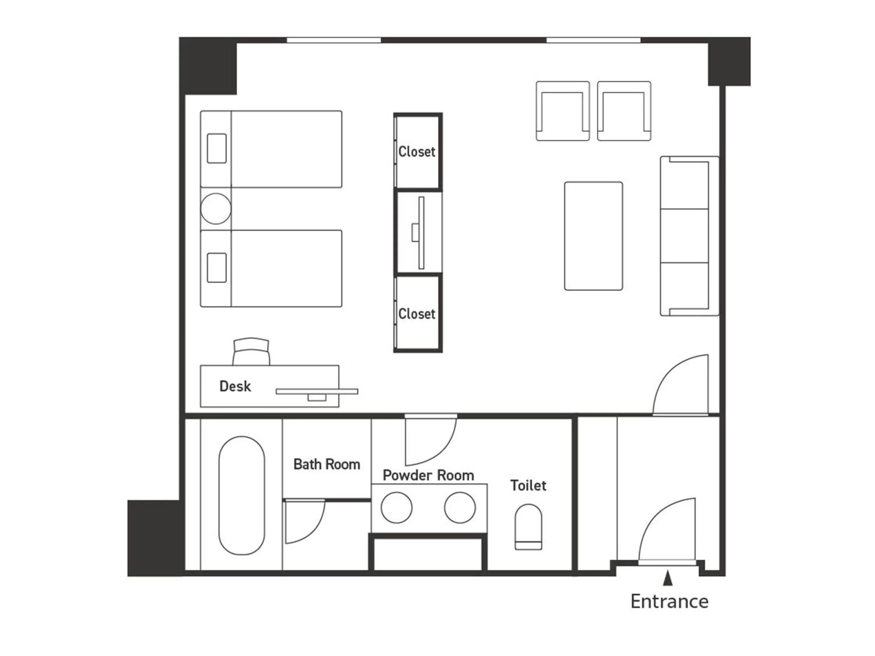 Floor plan in Higashikawa Asahidake Onsen Hotel Bear Monte