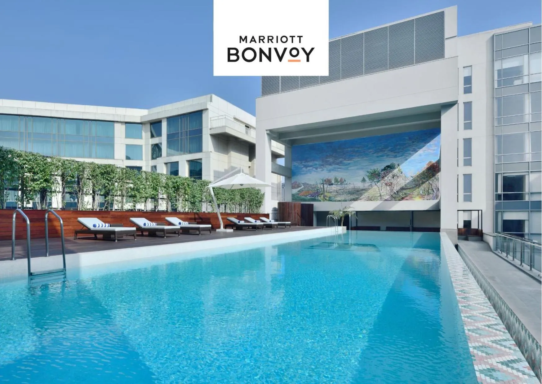 Pool view in Aloft New Delhi Aerocity