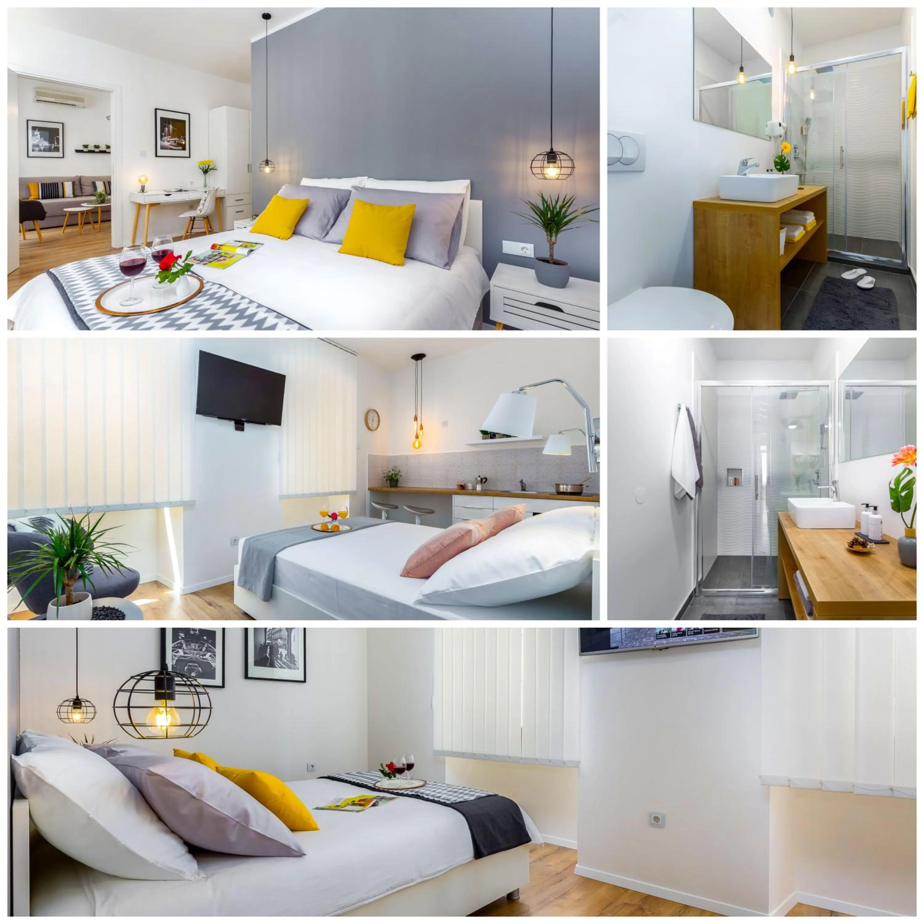 Bathroom, Bed in Rijeka Apartments TERRA I & II