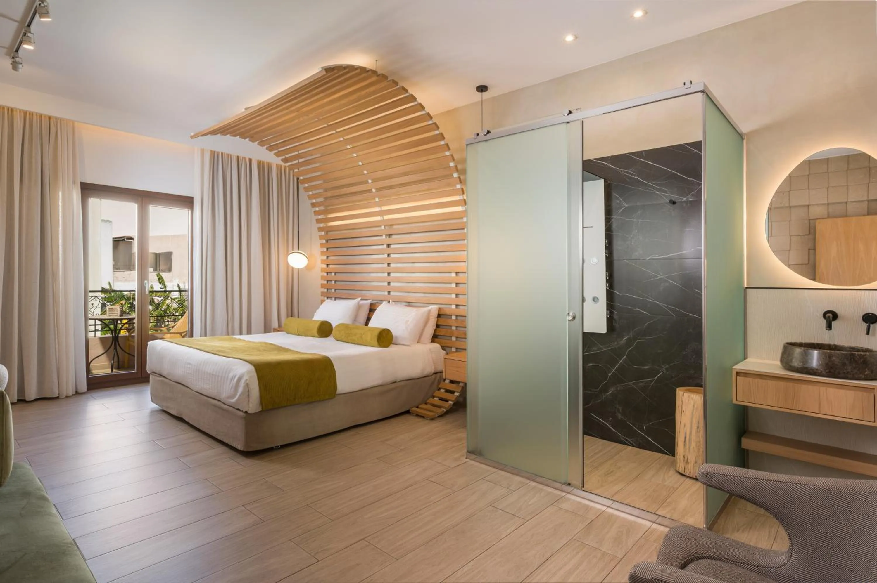 Shower, Bed in Agave Suites