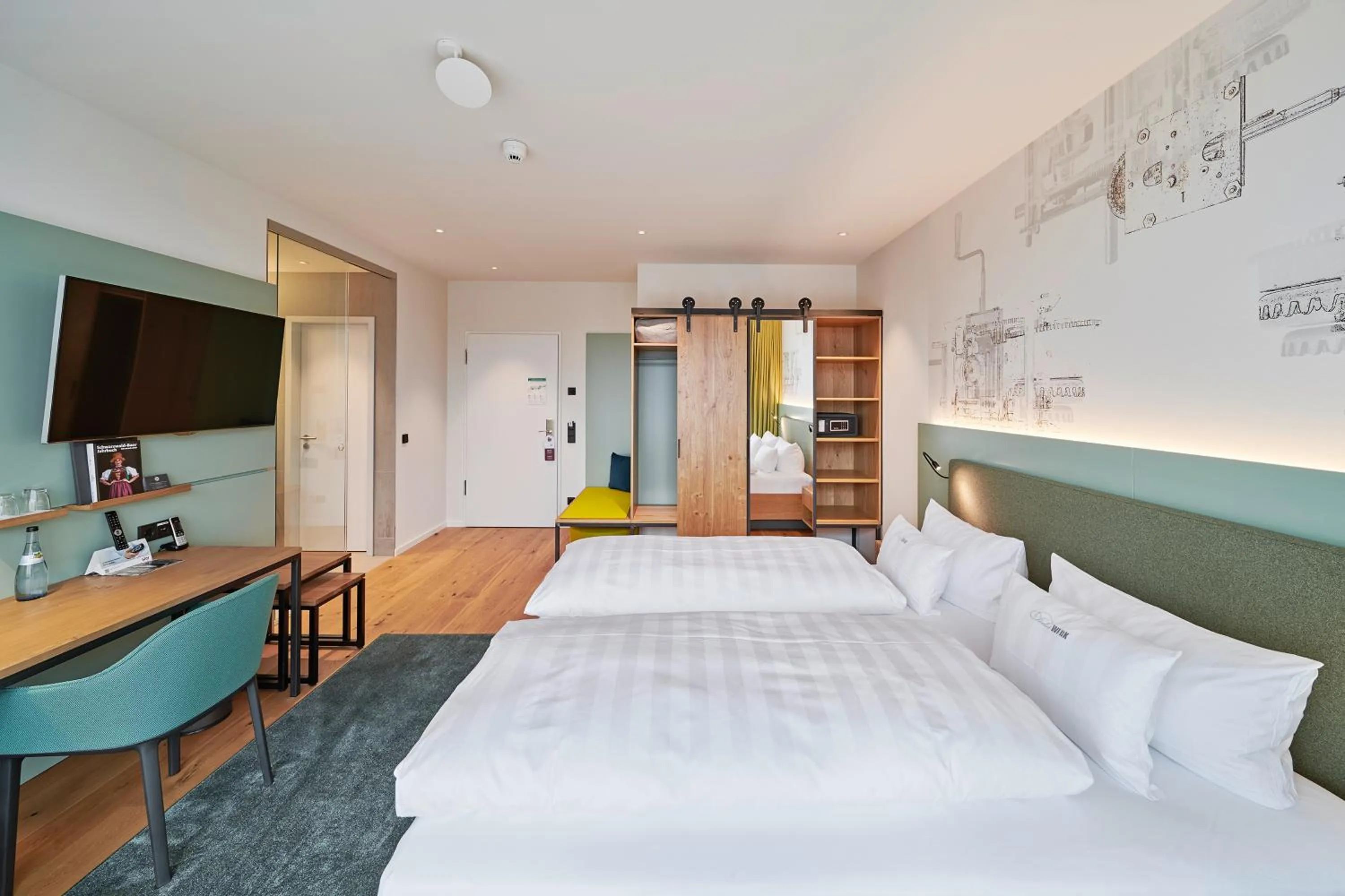 Bed in Hotel Federwerk