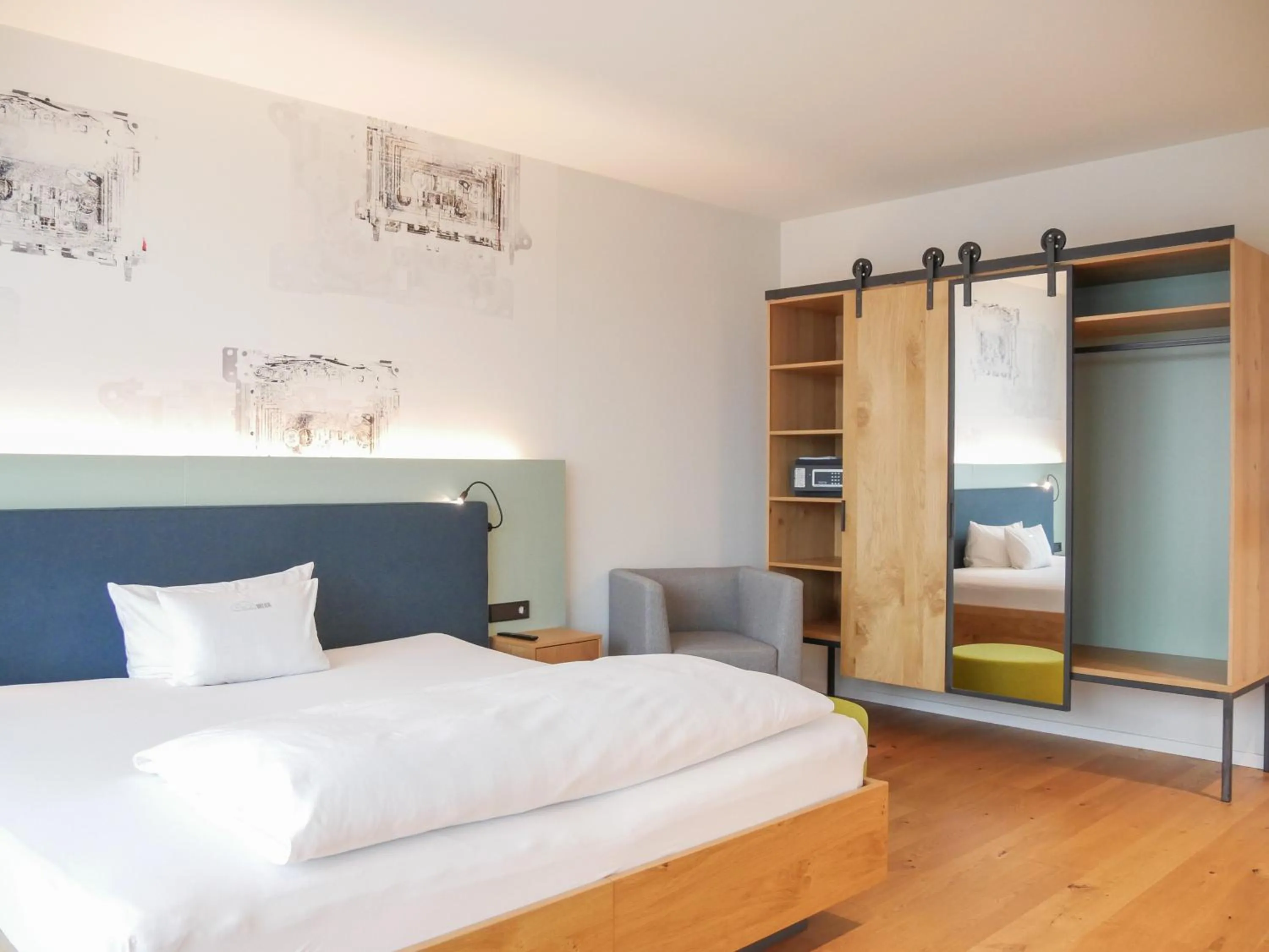 Bed in Hotel Federwerk