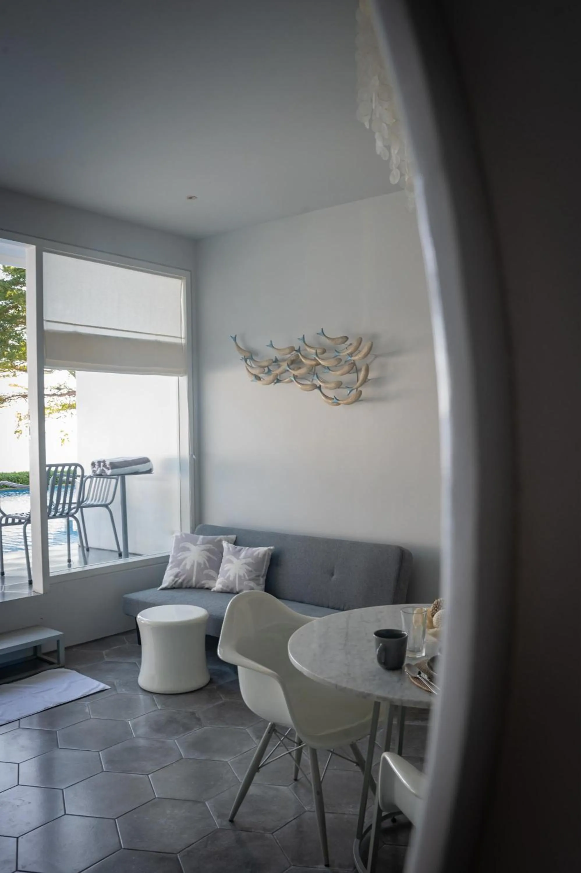 Living room in Lusa Beach Studios Under New Management And Newly Renovated