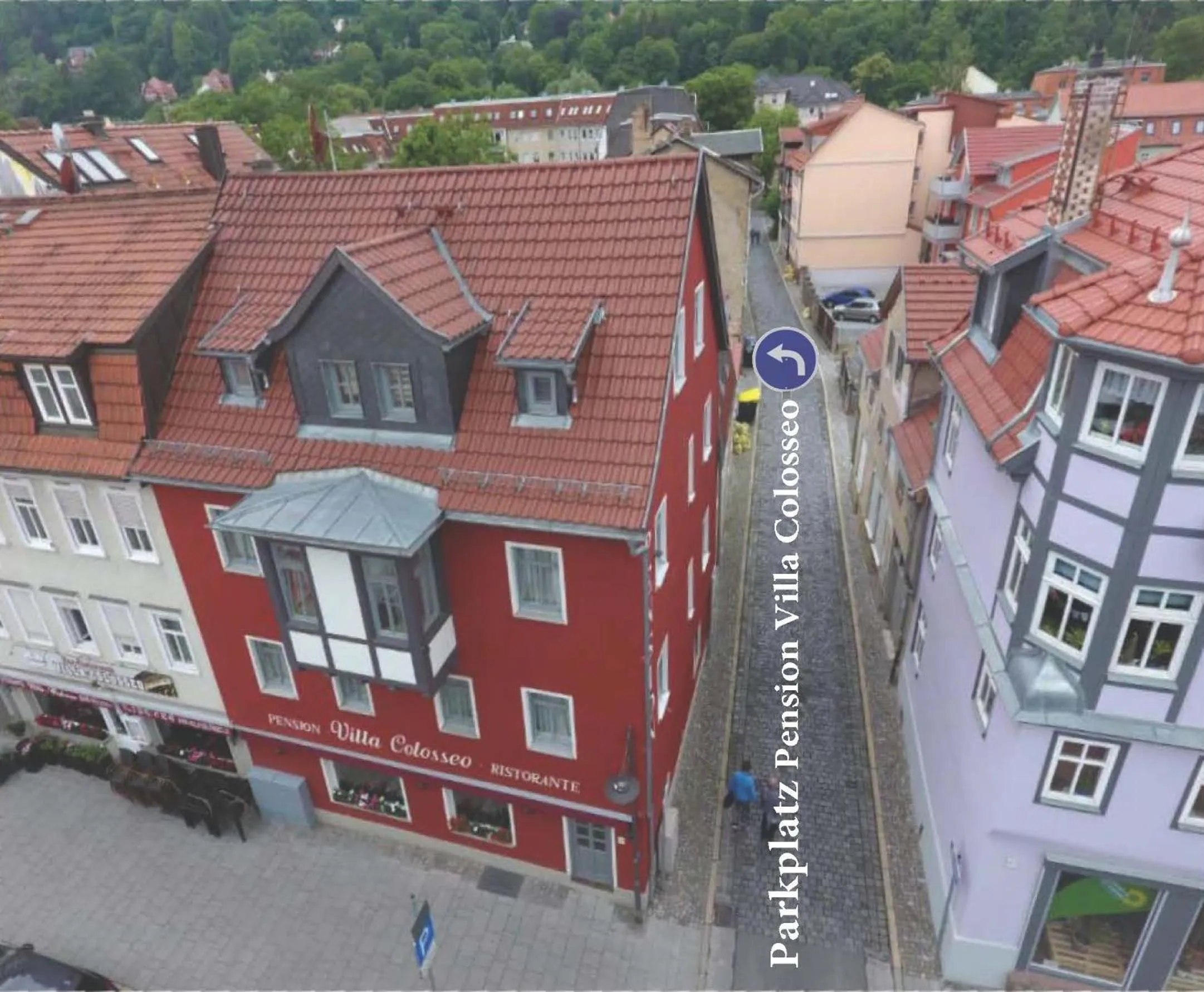 Parking in Pension Villa Colosseo im Herzen von Meiningen