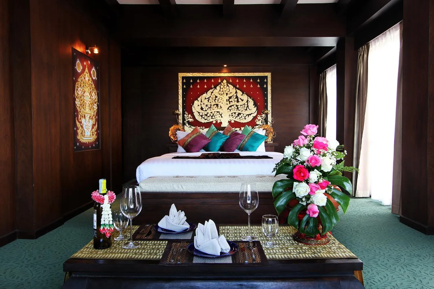 Bed in Singha Montra Lanna Boutique Style Hotel