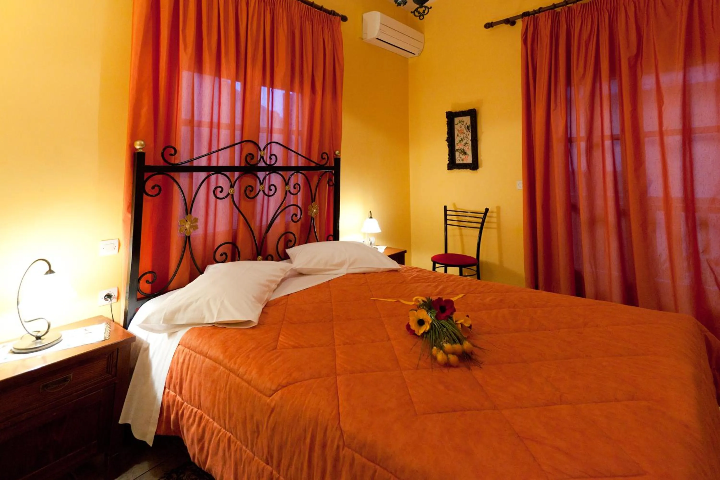 Bedroom, Bed in Pension Eleni