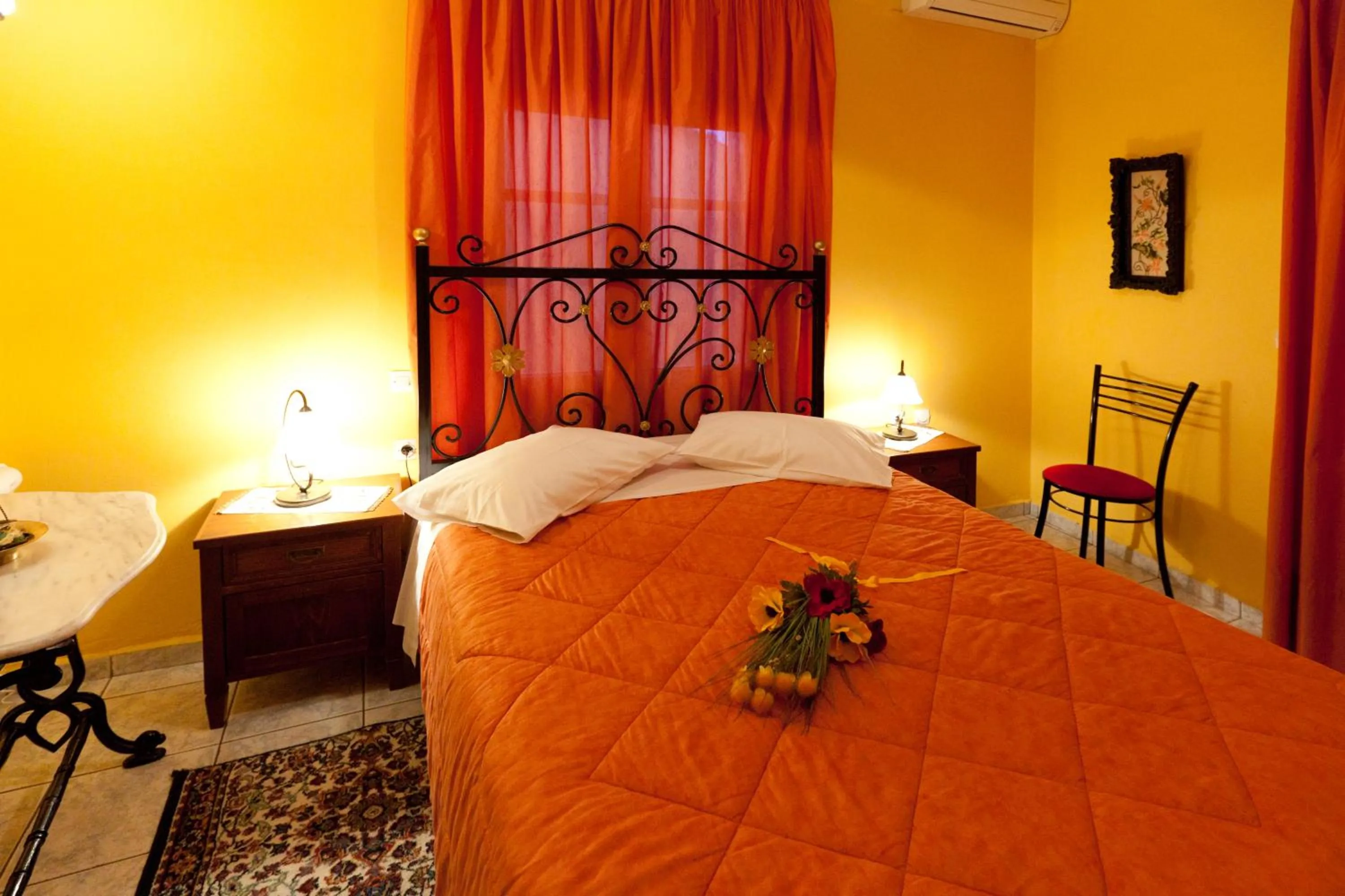 Bedroom, Bed in Pension Eleni