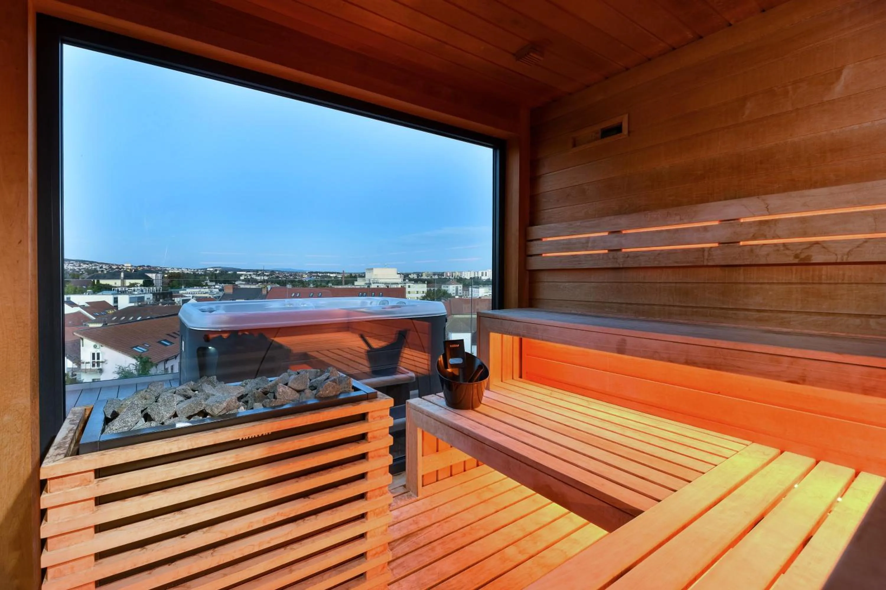 Sauna in BOUTIQUE HOTEL11 with rooftop SPA