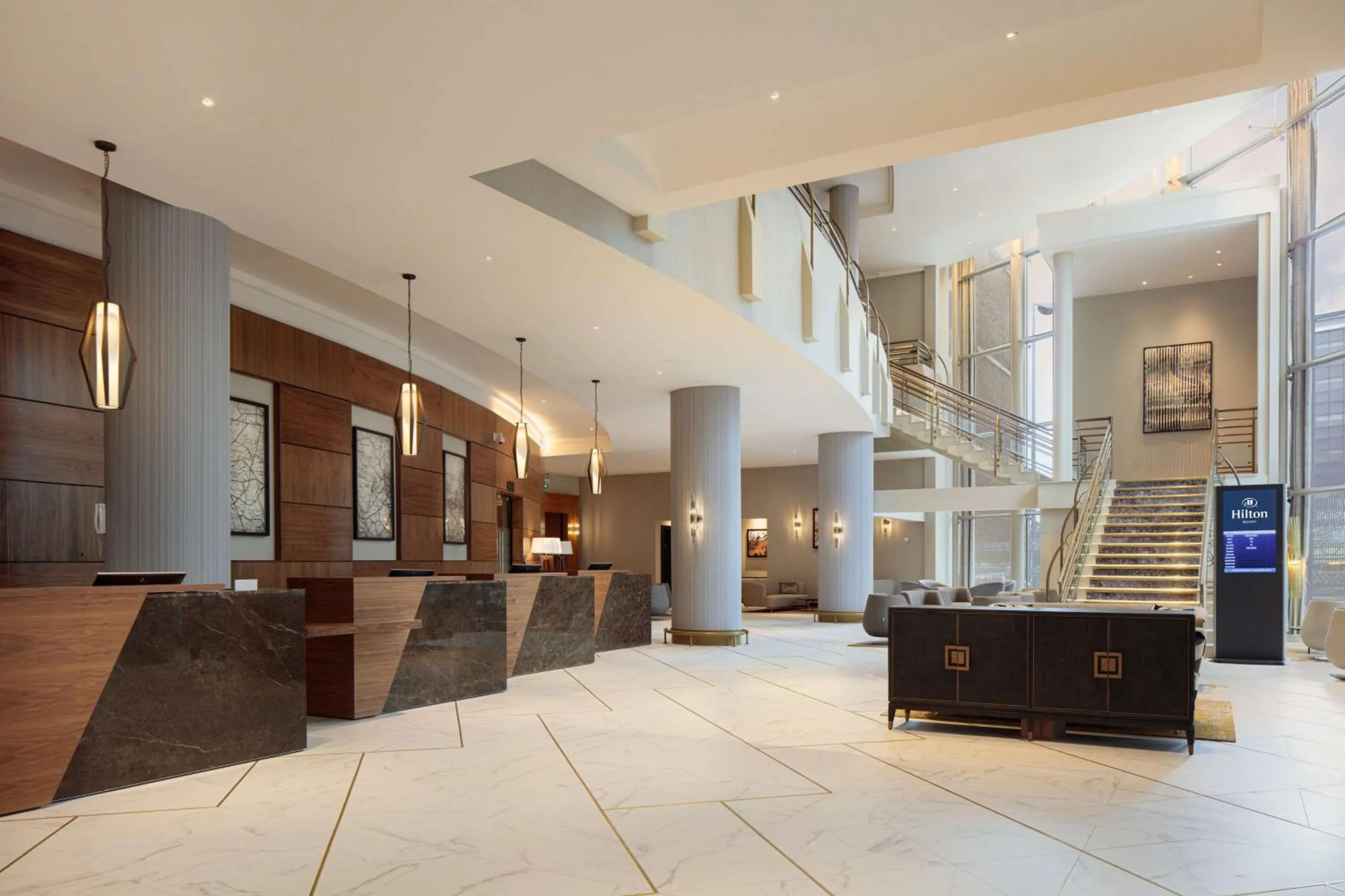 Lobby or reception in Hilton Belfast