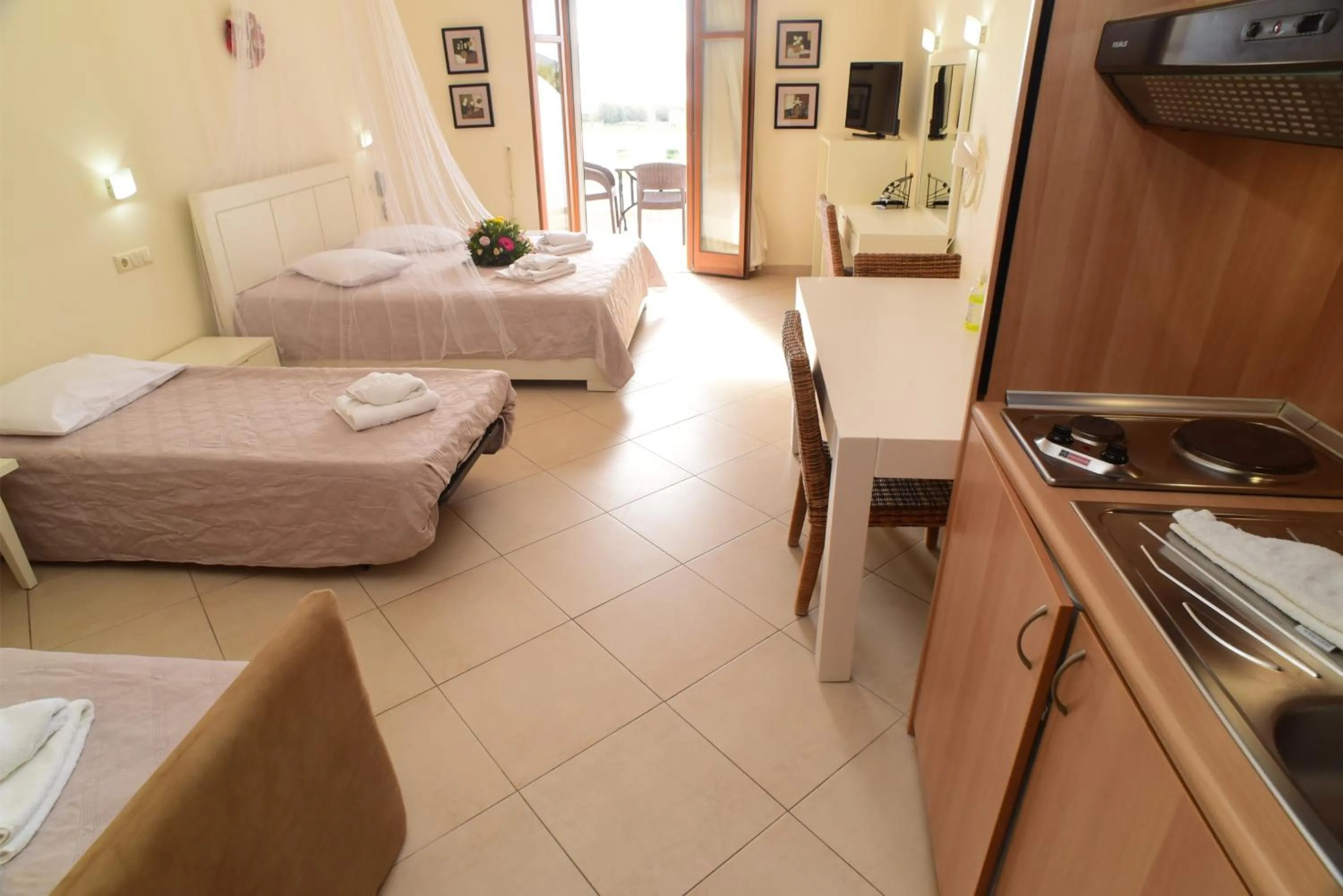 Bed in Margaritari Hotel