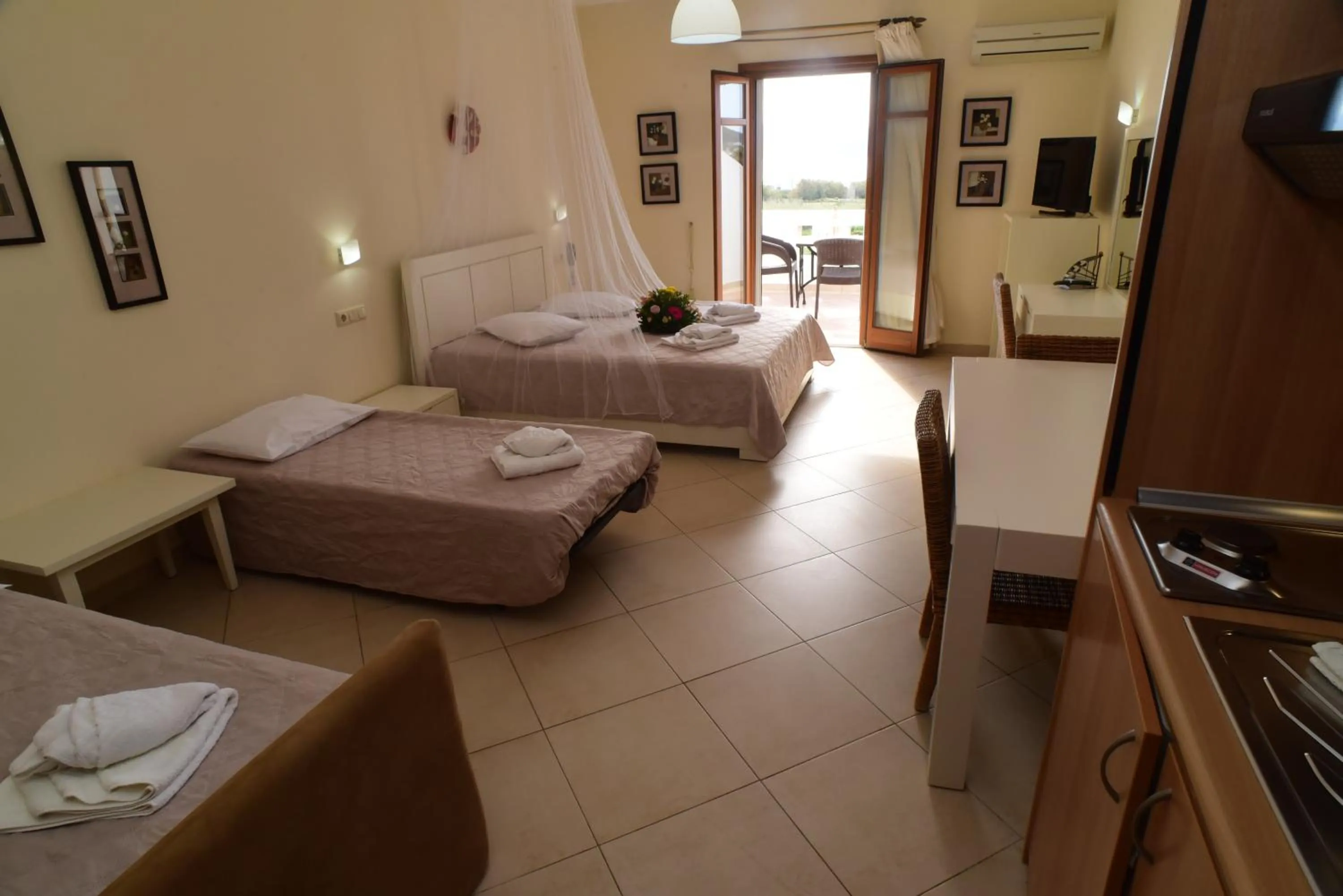 Bed in Margaritari Hotel