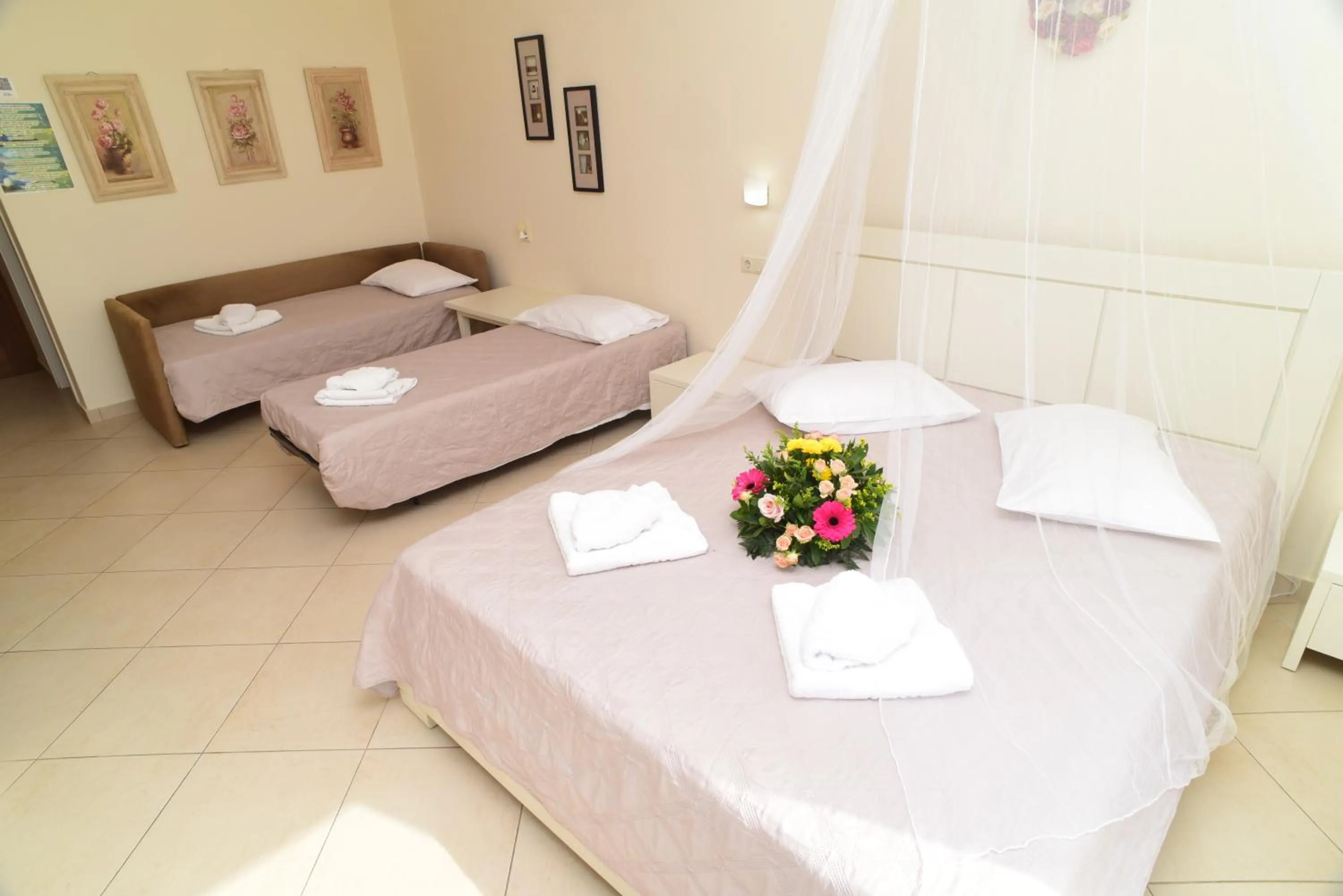 Bed in Margaritari Hotel