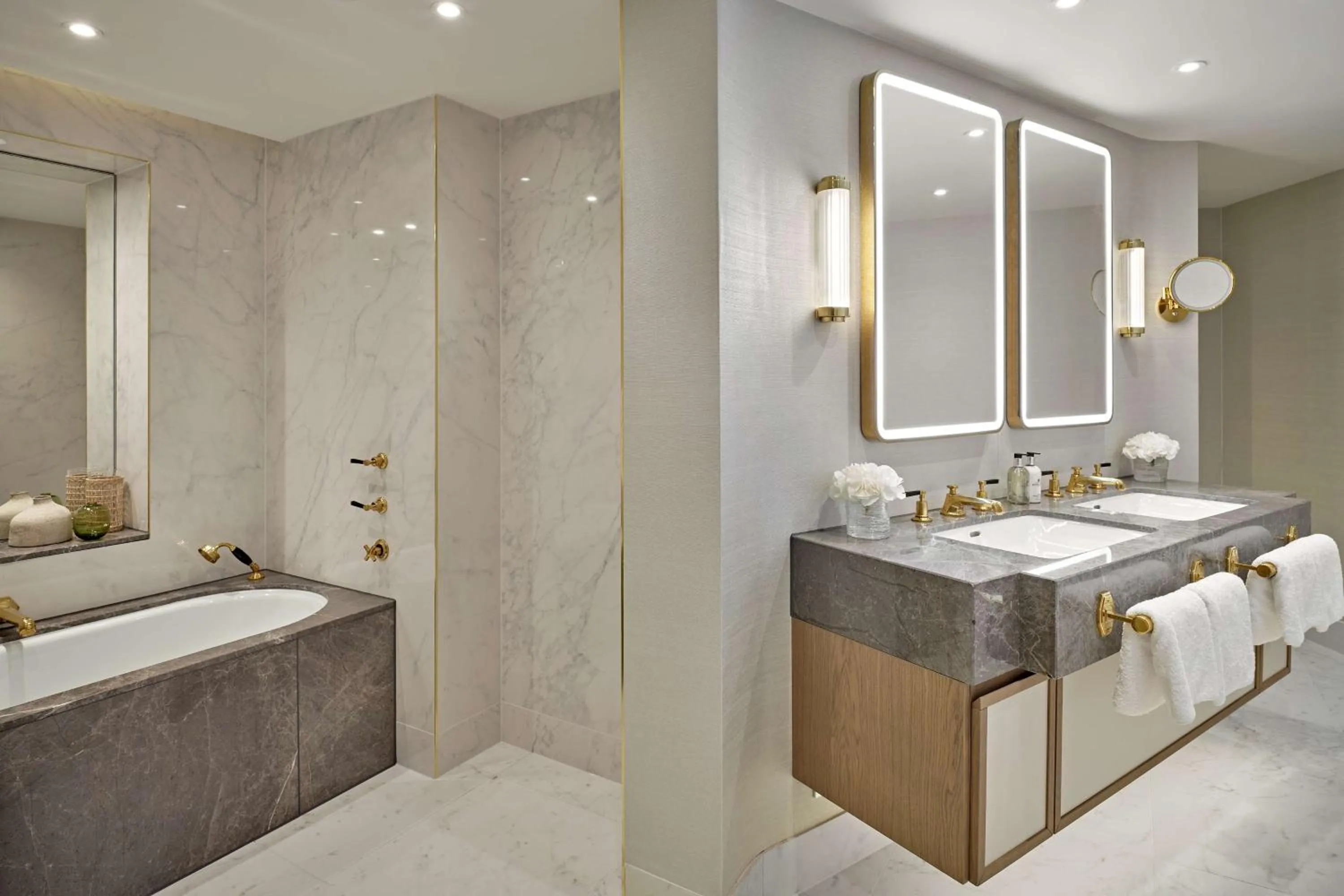 Bathroom, Bed in London Hilton on Park Lane