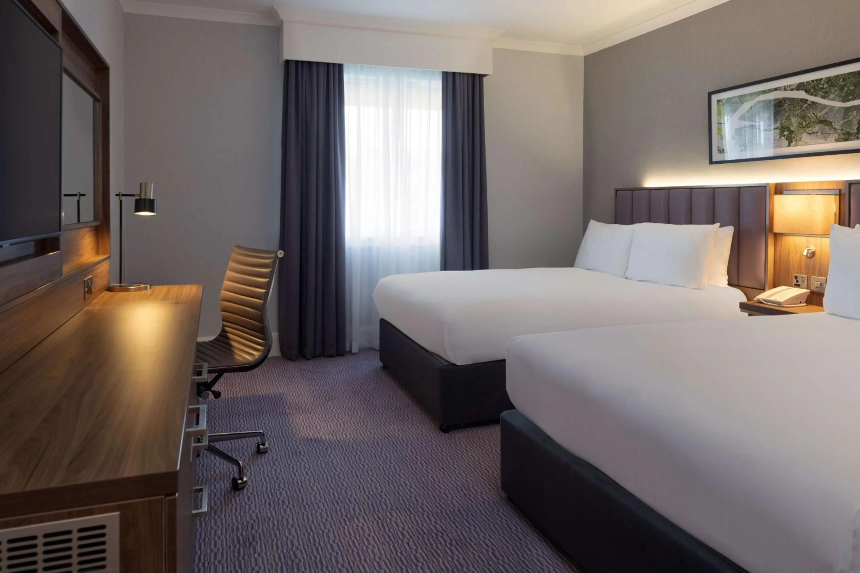 Bed in DoubleTree by Hilton Edinburgh Airport