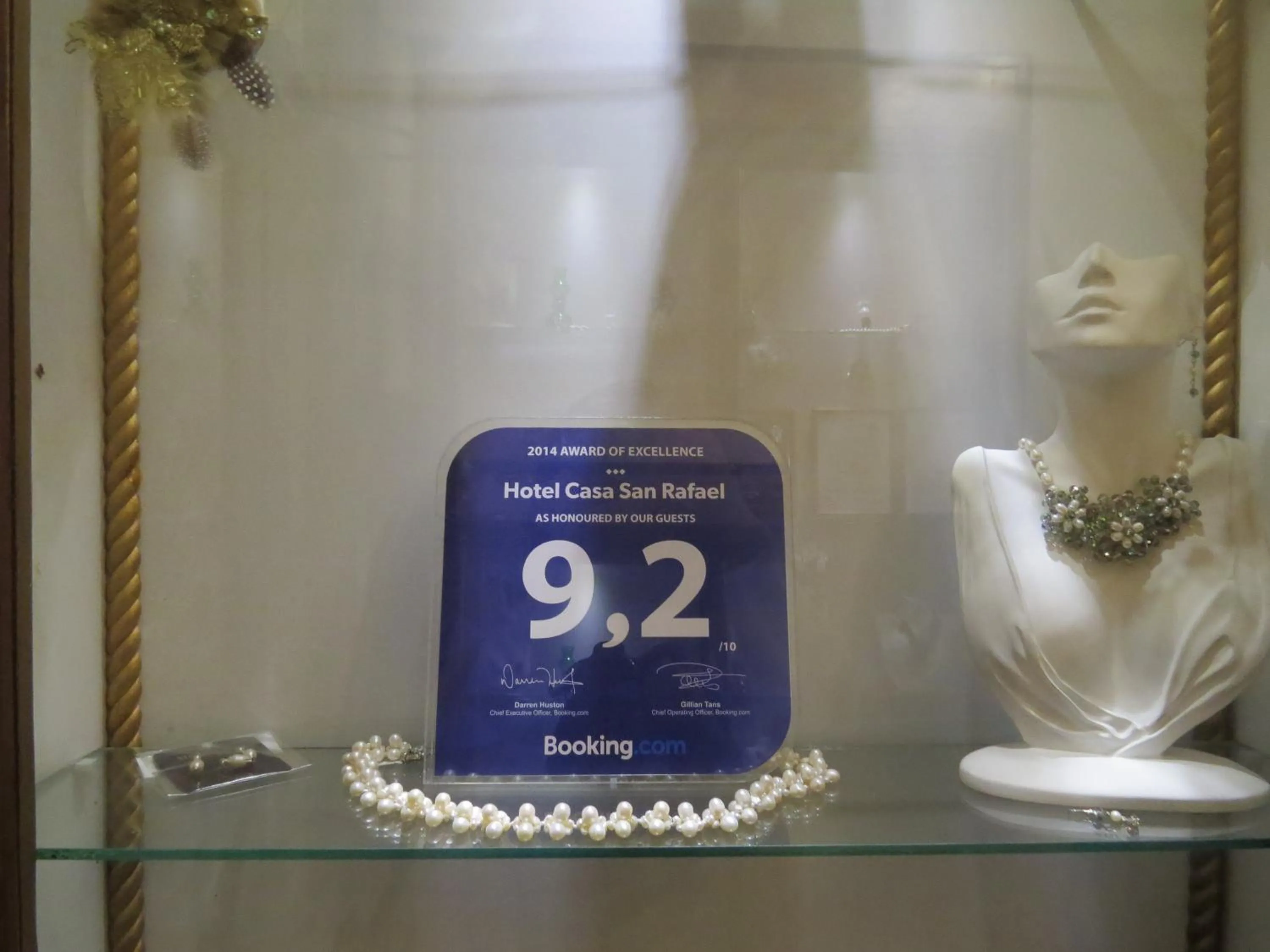 Certificate/Award in Hotel Casa San Rafael