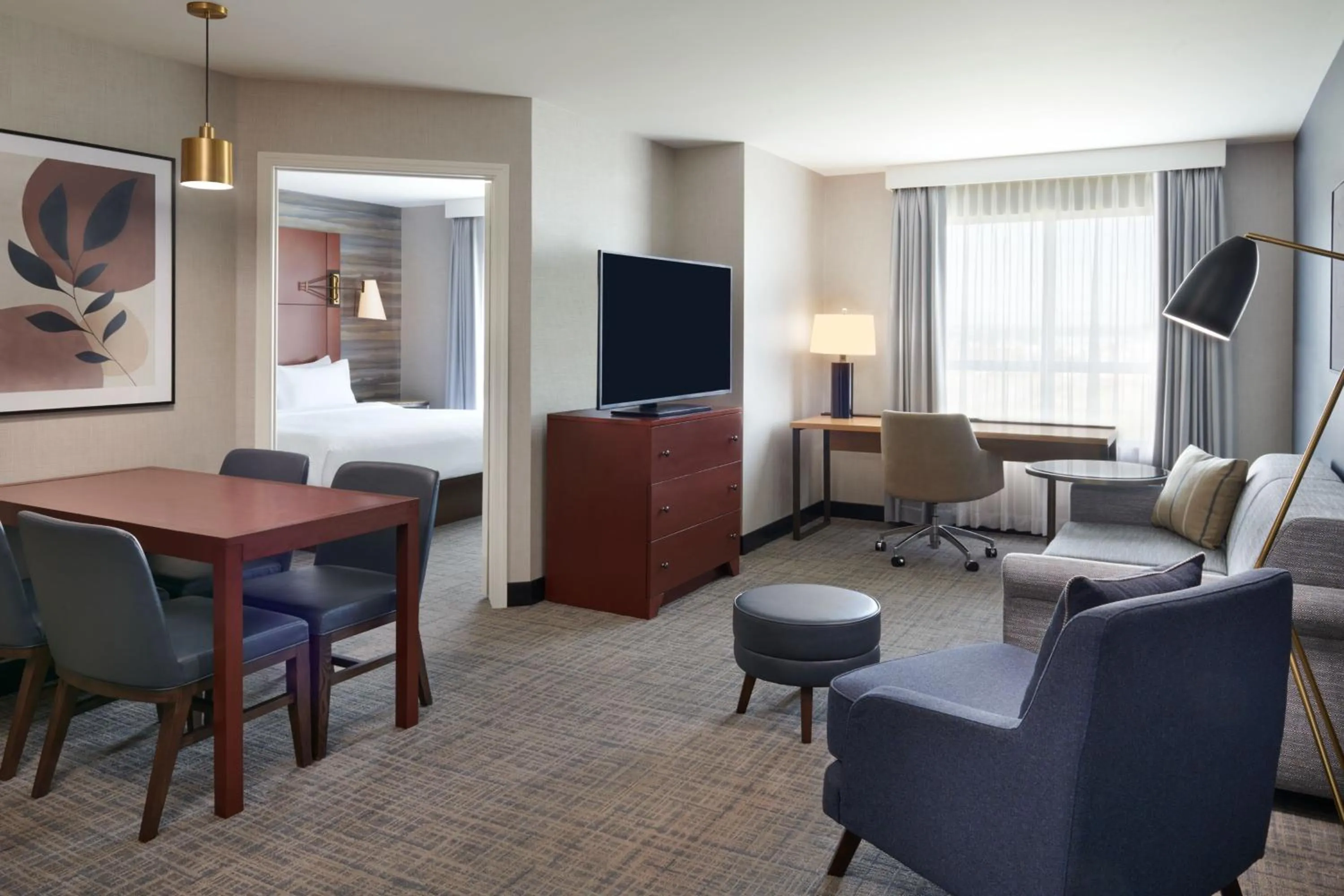 Living room, Bed in Residence Inn by Marriott Calgary Airport