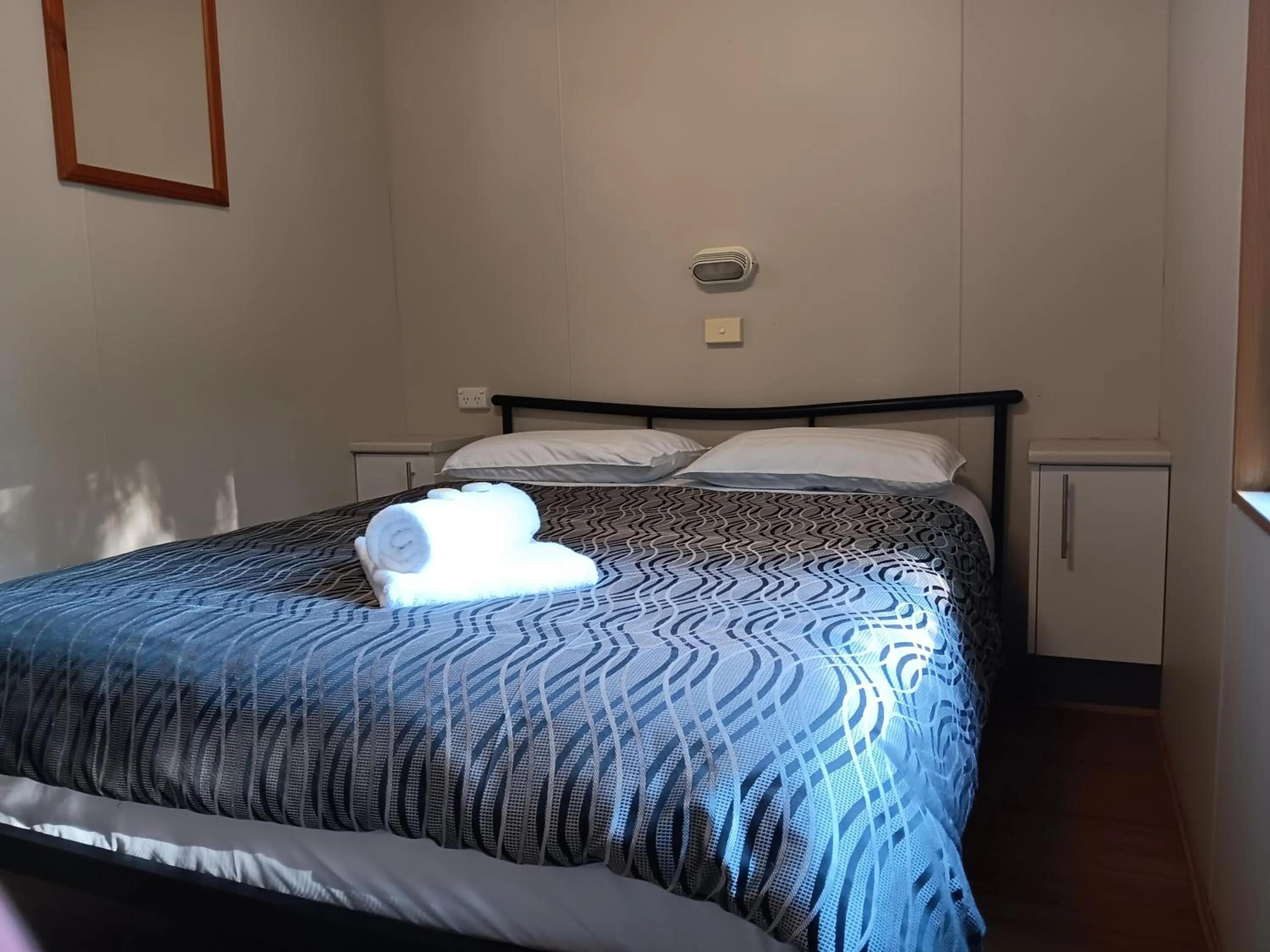 Bed in Mallacoota's Shady Gully Caravan Park